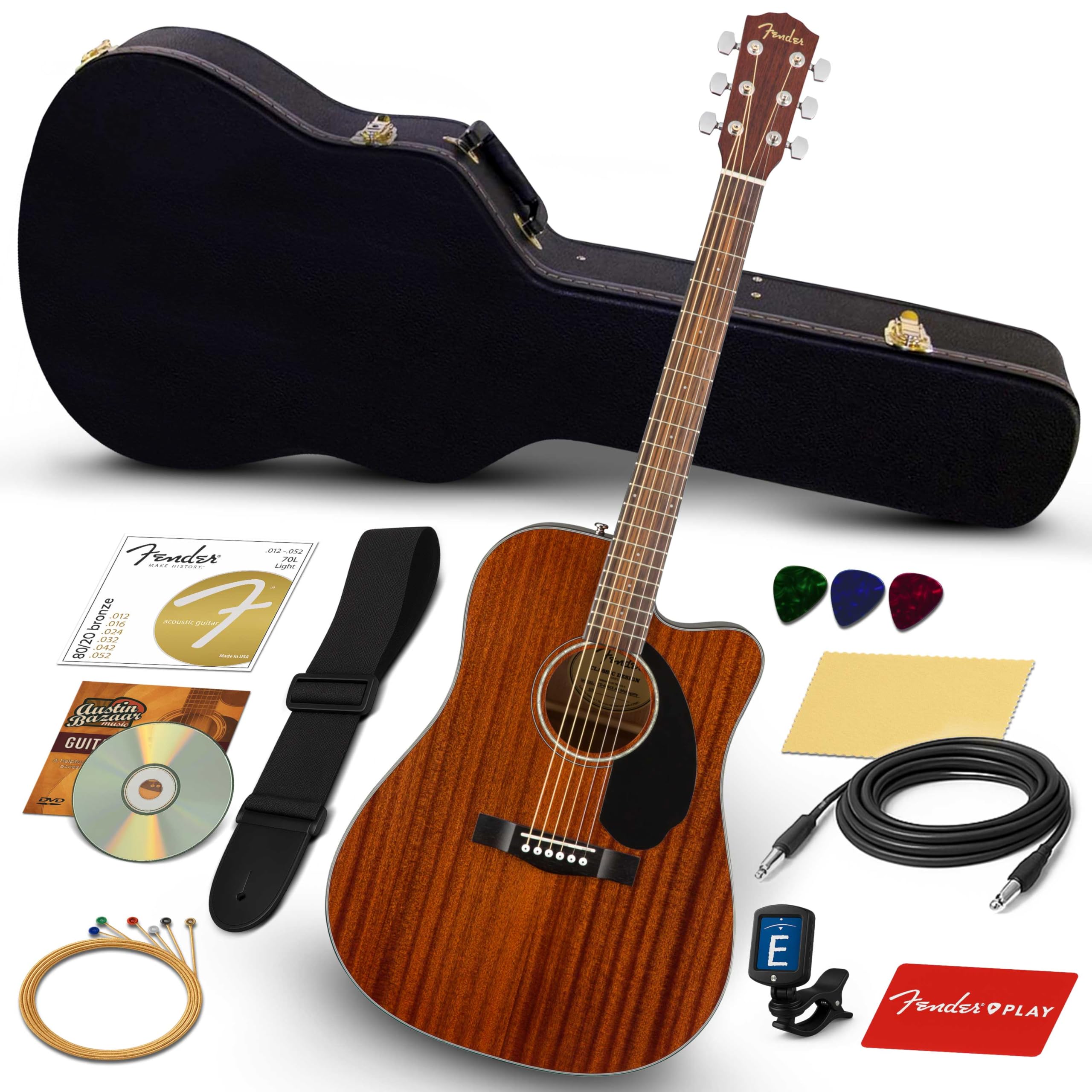 Fender CD-60SCE ALL MAH アコースティックギター Fender CD-60SCE Dreadnought Walnut Fingerboard All-Mahogany