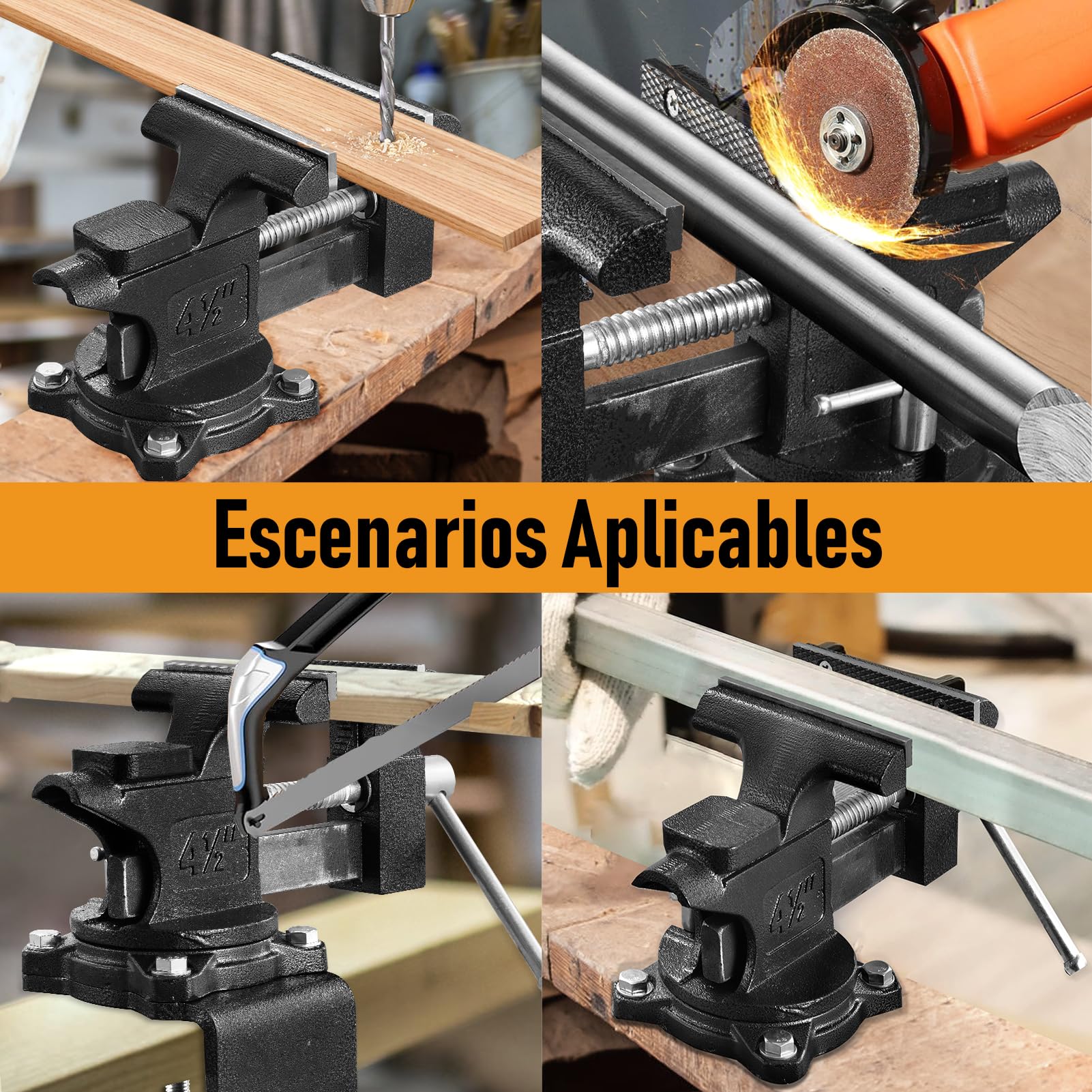 Abrazadera Tigre, 110 mm Pinzas Tiger con Rotación de 270°, 2 en 1 Hogar Tiger Clamp Multifuncionales, Fáciles de Usar en la Mesa de Trabajo