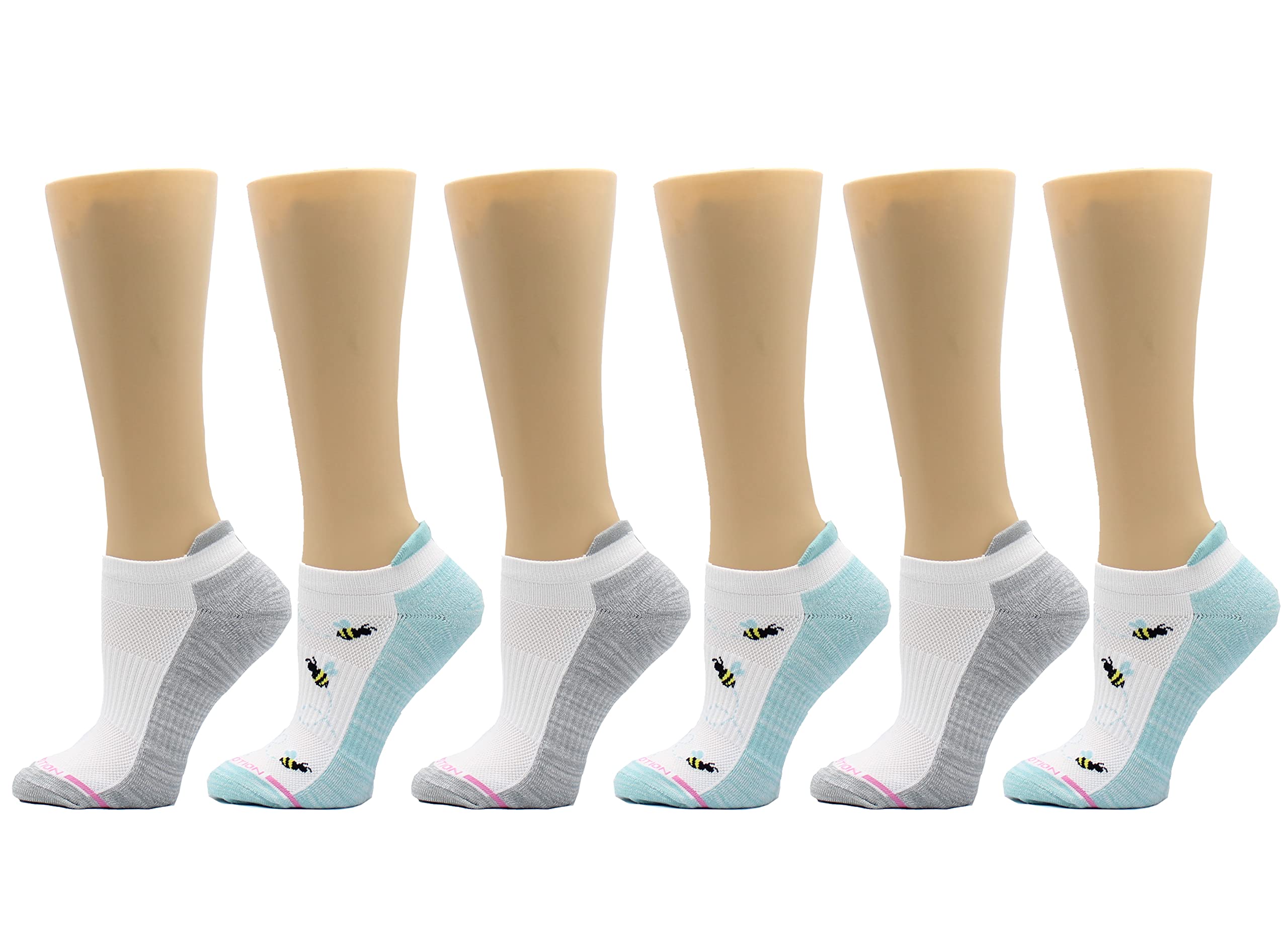 Dr. Motion Womens Ankle Socks 2 Pack, Low Cut Cushioned Compression Running Socks for Women, Arch Support, Seamless Toe