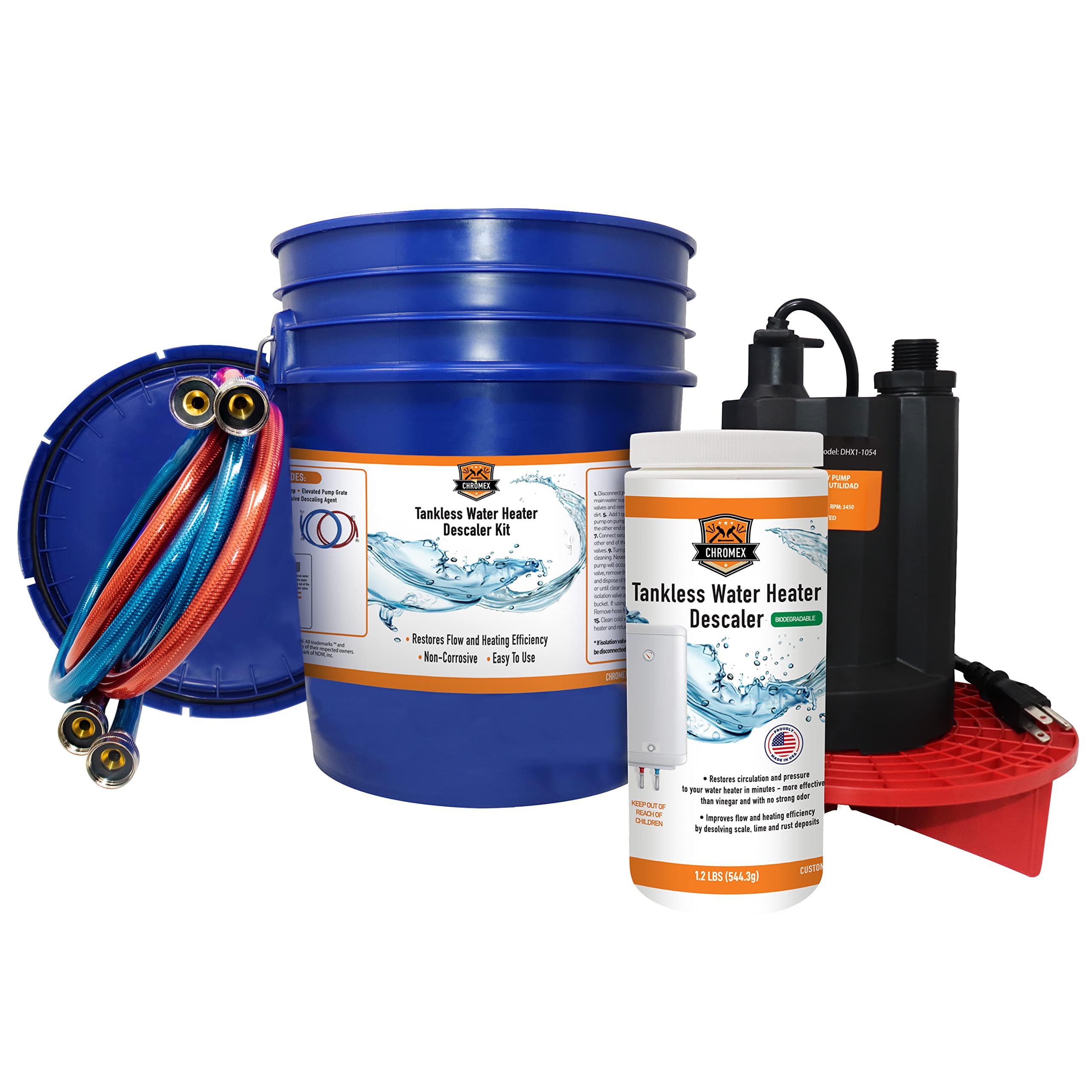 Chromex Tankless Water Heater Descaler Kit with Biodegradable Descaler -  Amazon.com