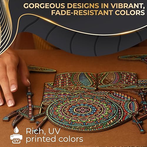 Miniatura 5 de ZenChalet - Rompecabezas de madera de 200 piezas - Rompecabezas de madera únicos para adultos, rompecabezas de cerebro genial - Rompecabezas de