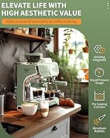 Vista 2 de Amaste Espresso Machine with Grinder, 15 Bar Espresso Machine with Steam Wand for Latte and Cappuccino, 68Oz Water Tank, Pre-Infuse Brewing