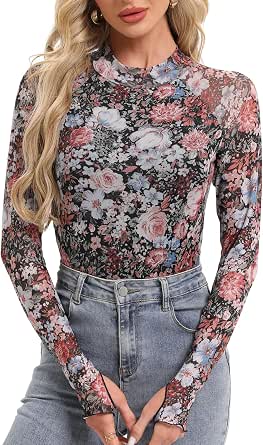SKYZOO Women's Two-Piece Long Sleeve Crop Top Set – Y2K Slim Fitted Tops For Fall Layering