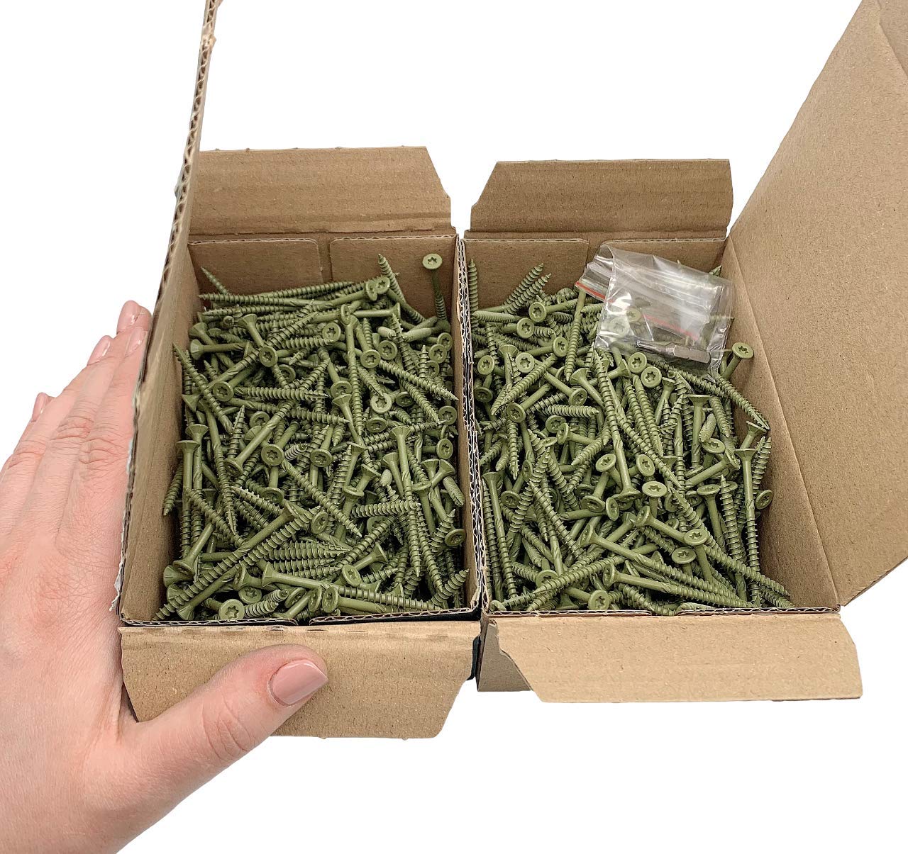 SKIR‘CO  Pack Of 50 Pcs  Green Anti Corrosion Finish 4.0 X 40 Mm Timber Decking Screws Wood Type 17 Countersunk Torx Head 21442 - View #10