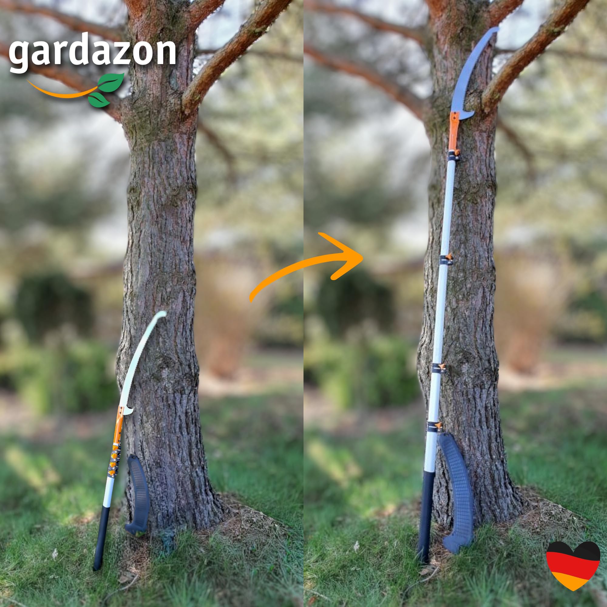 Piła do gałęzi z trzonkiem teleskopowym SK5 ze stali japońskiej, piła teleskopowa do wysokich gałęzi, regulowana piła z trzonkiem, sekatorem, piła do drzew, piła ogrodowa, nożyce do drzew (36