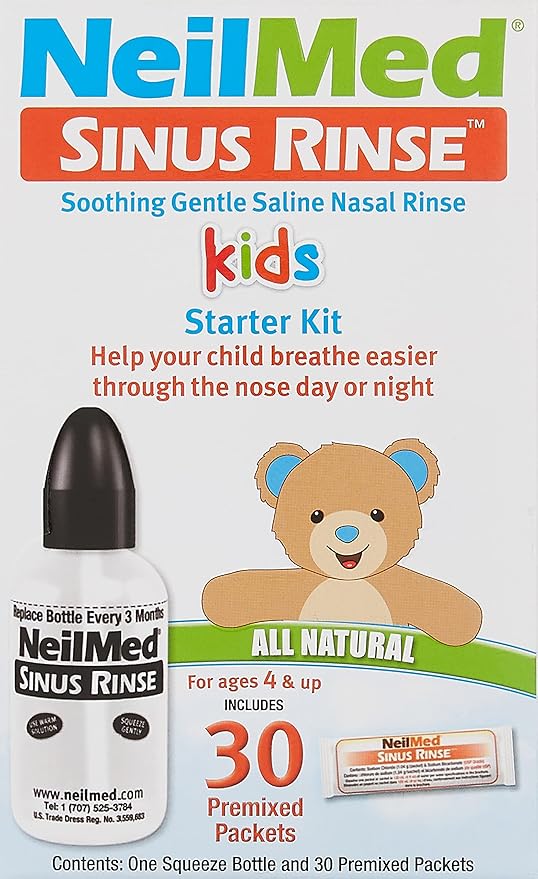 NeilMed Sinus Rinse, pediátrico, Kit de botella para enjuague nasal