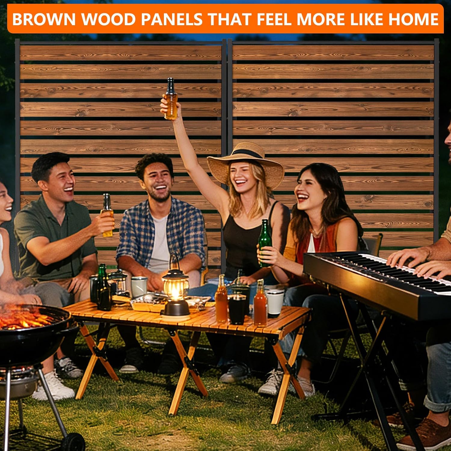 6FT Heavy Duty Wooden Privacy Screen, Upgrade Outdoor Specialty Anti-Corrosion Wood, Freestanding Privacy Fence, Balcony Patio Courtyard Outdoor Privacy Screen, Thickened and Widened Panel