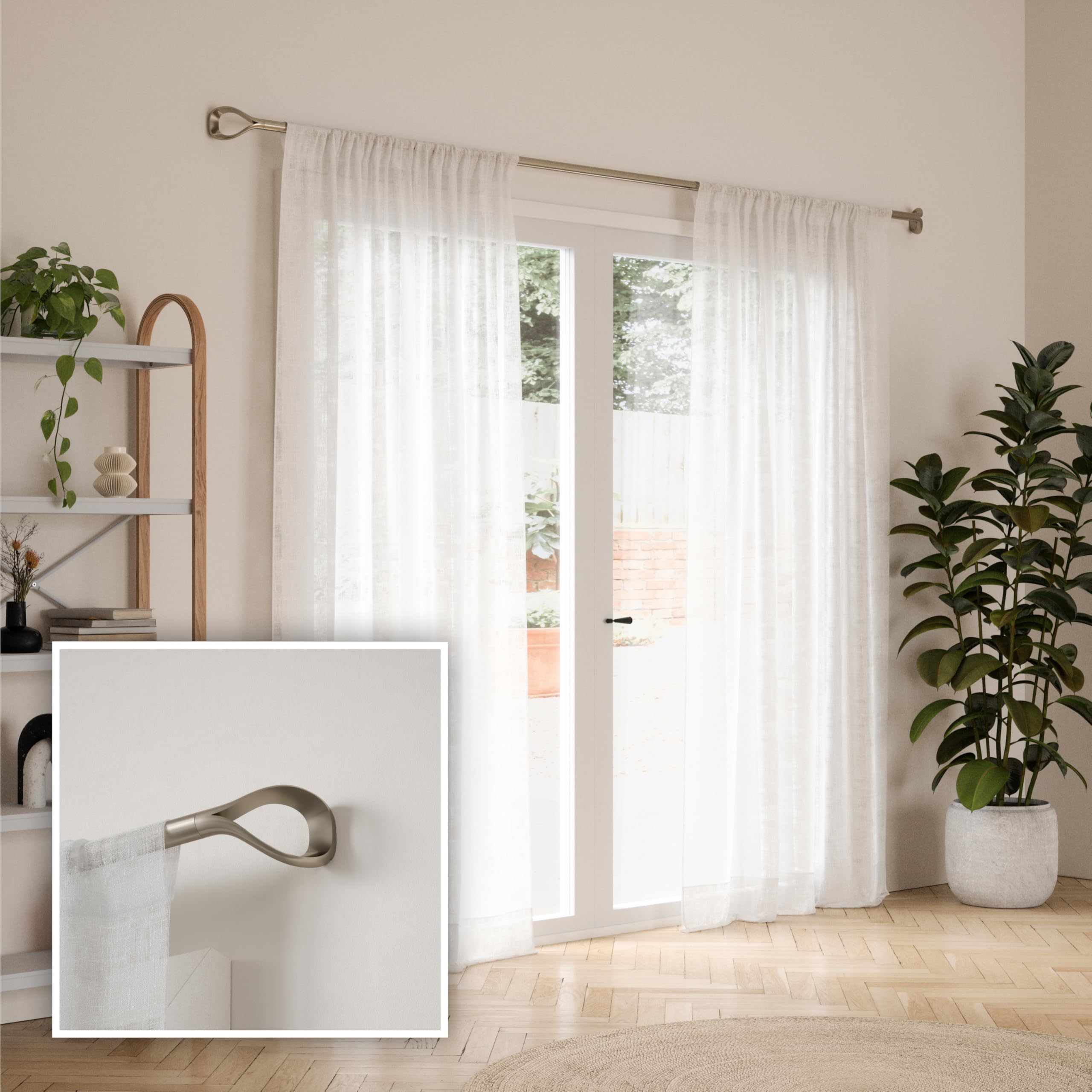 Umbra Loop Tringle à rideau réglable de 2,5 cm, 107 à 305 cm, Effet nickel