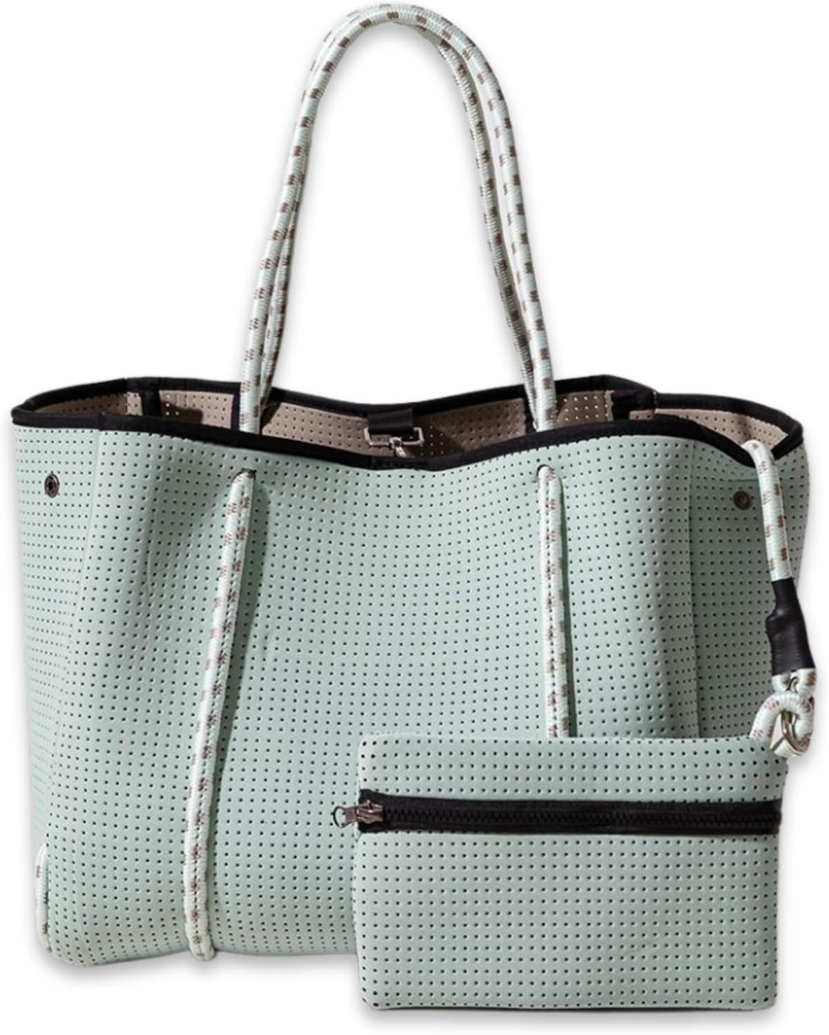 POPUPS Large Neoprene Tote Bag for Women – Stylish Work, Beach, Travel Bag with Pockets, Rope Handles with Zipper Pouch