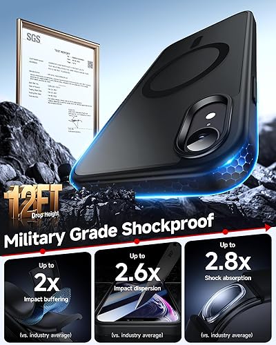 Miniatura 4 de LeYi Funda para iPhone XR: con protector de pantalla X2 + 2 funda para cámara [compatible con MagSafe] Funda protectora magnética i iphoneXR, Negro