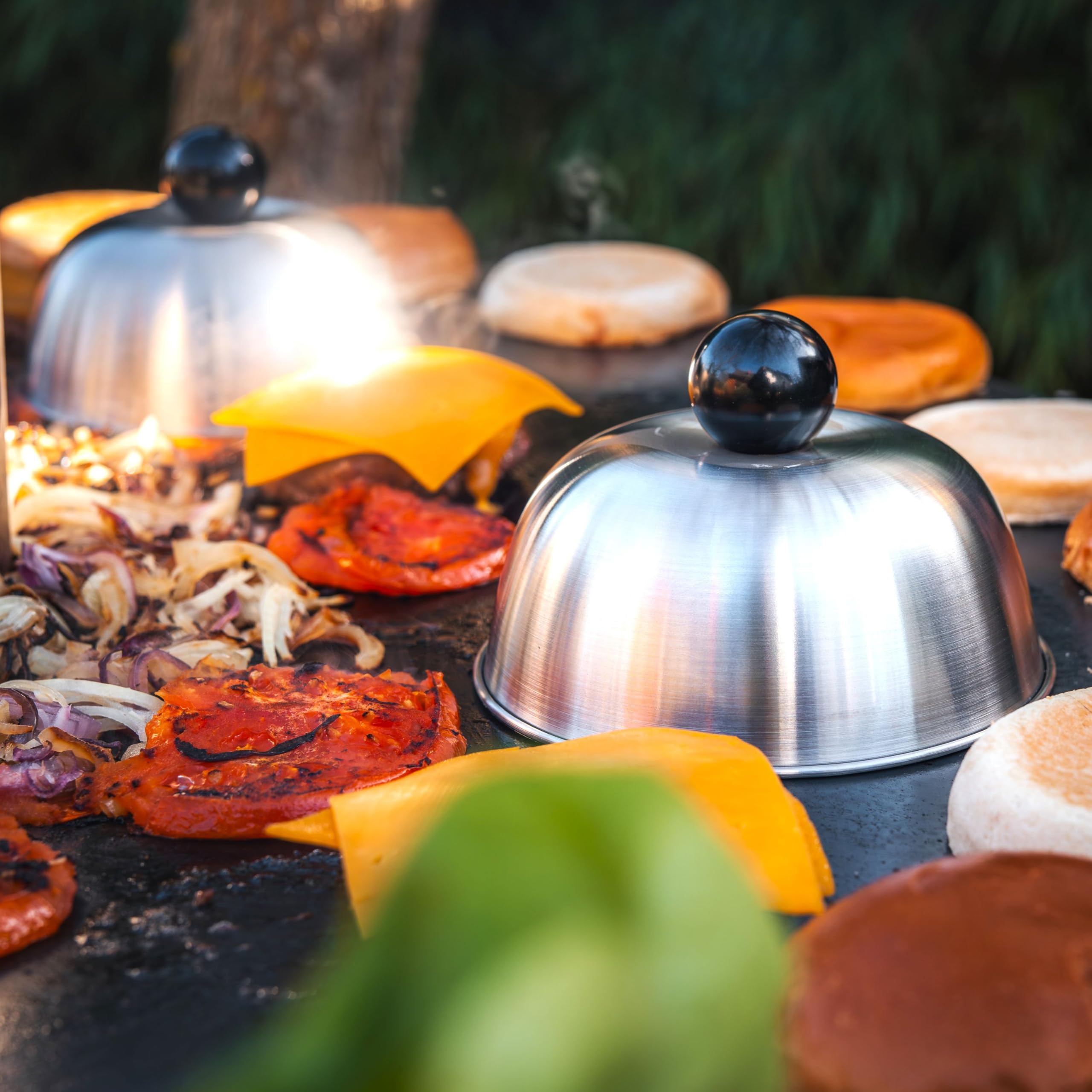 Grillrost.com Das Original Burgerglocke Doppelpack - Lass den Käse Schmelzen!