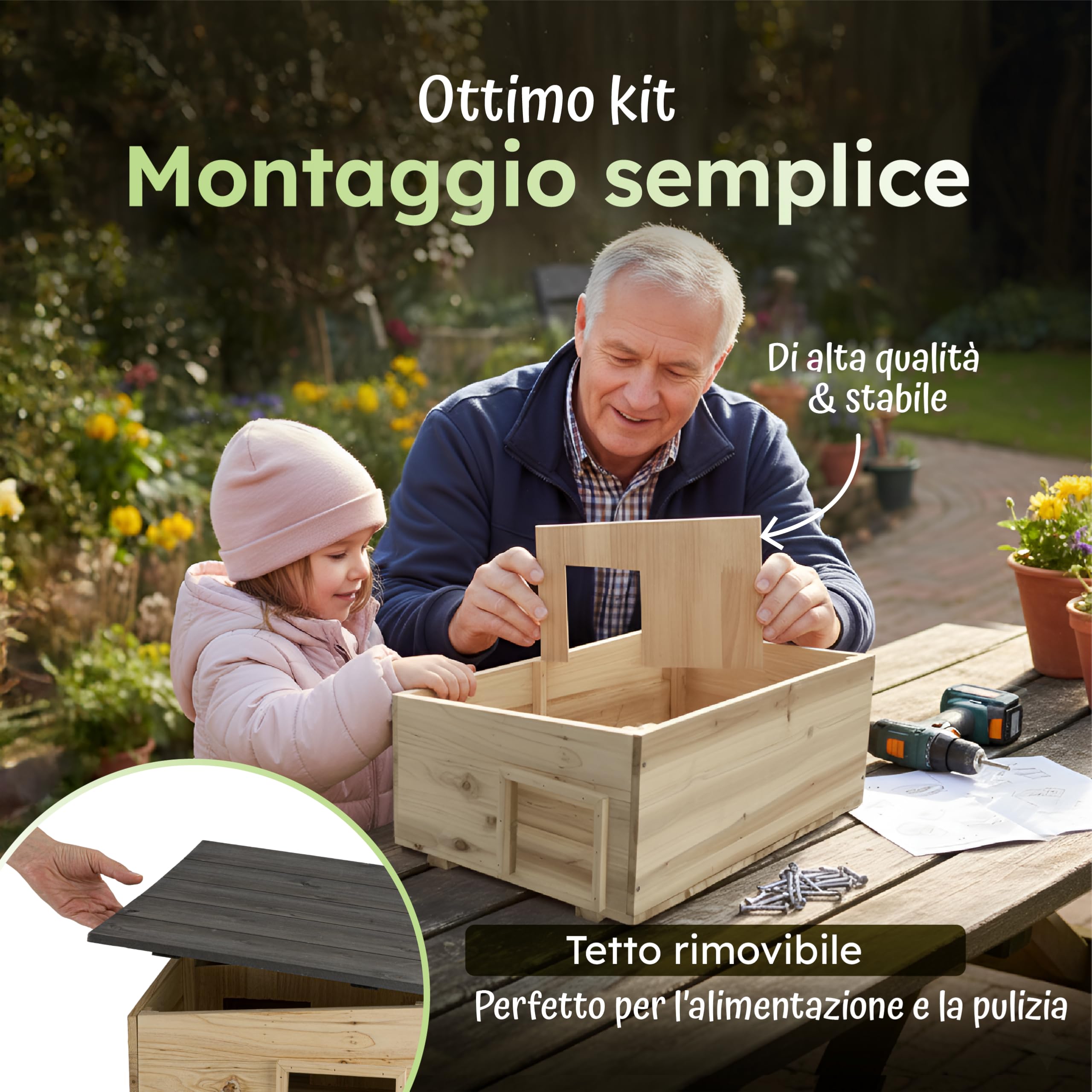 Moorland Casetta per ricci Rifugio con ingresso a labirinto ventilato base | 54x38cm con tetto removibile in legno verniciato spazioso resistente al freddo giardino casa all'inverno dormitorio fondo IH5