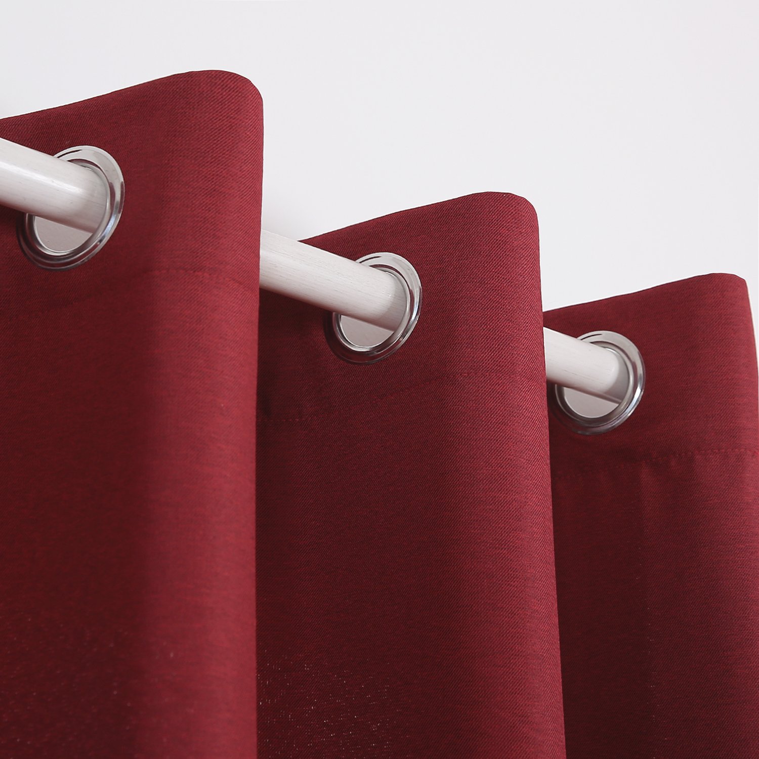 Deconovo Cortinas de ojal sintética lino ventana cortinas