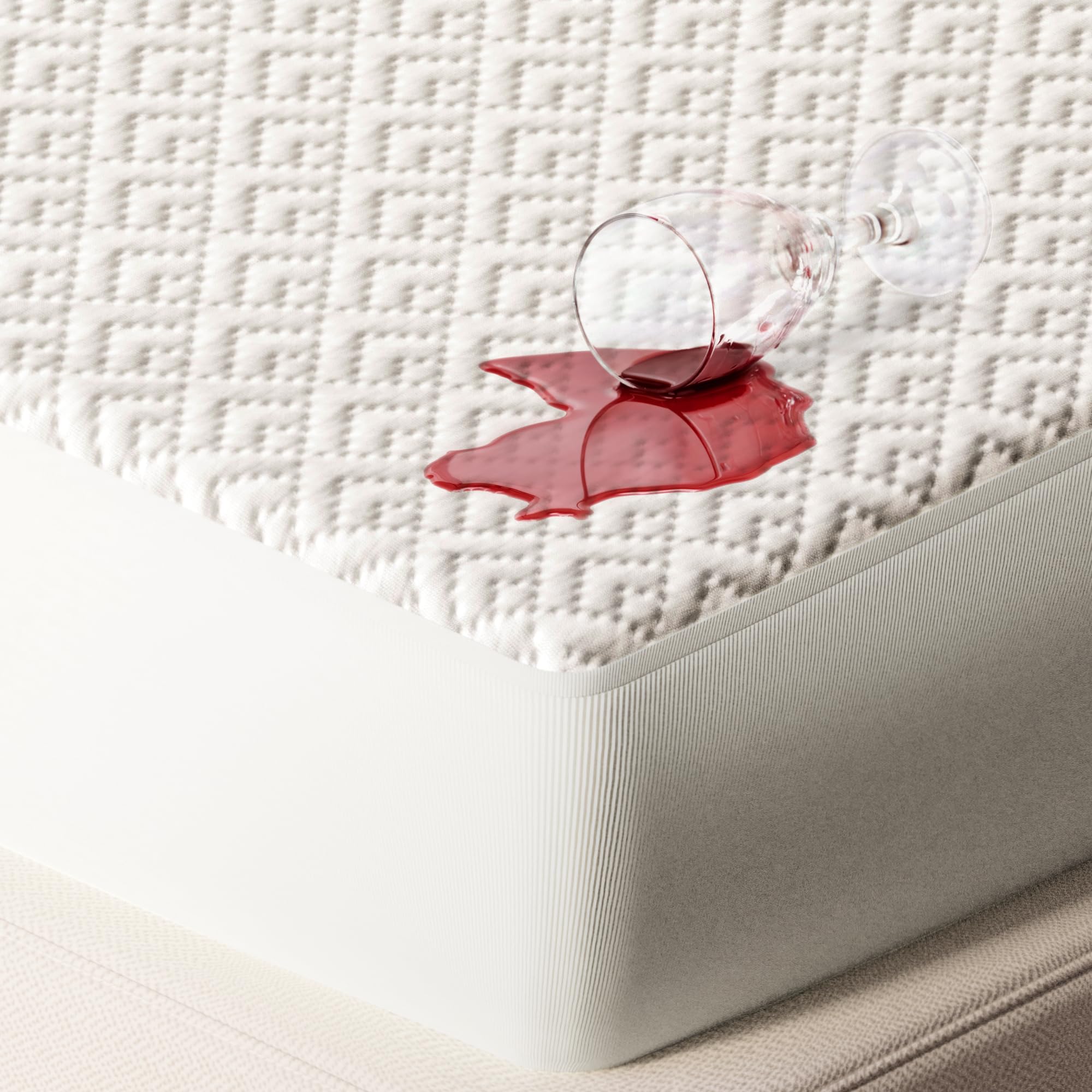 100% Waterproof King Mattress Protector - 360 Protection Against Spills, Stains & Accidents for Parents & Pet Owners - Noiseless & Cooling Viscose Made from Bamboo (White)