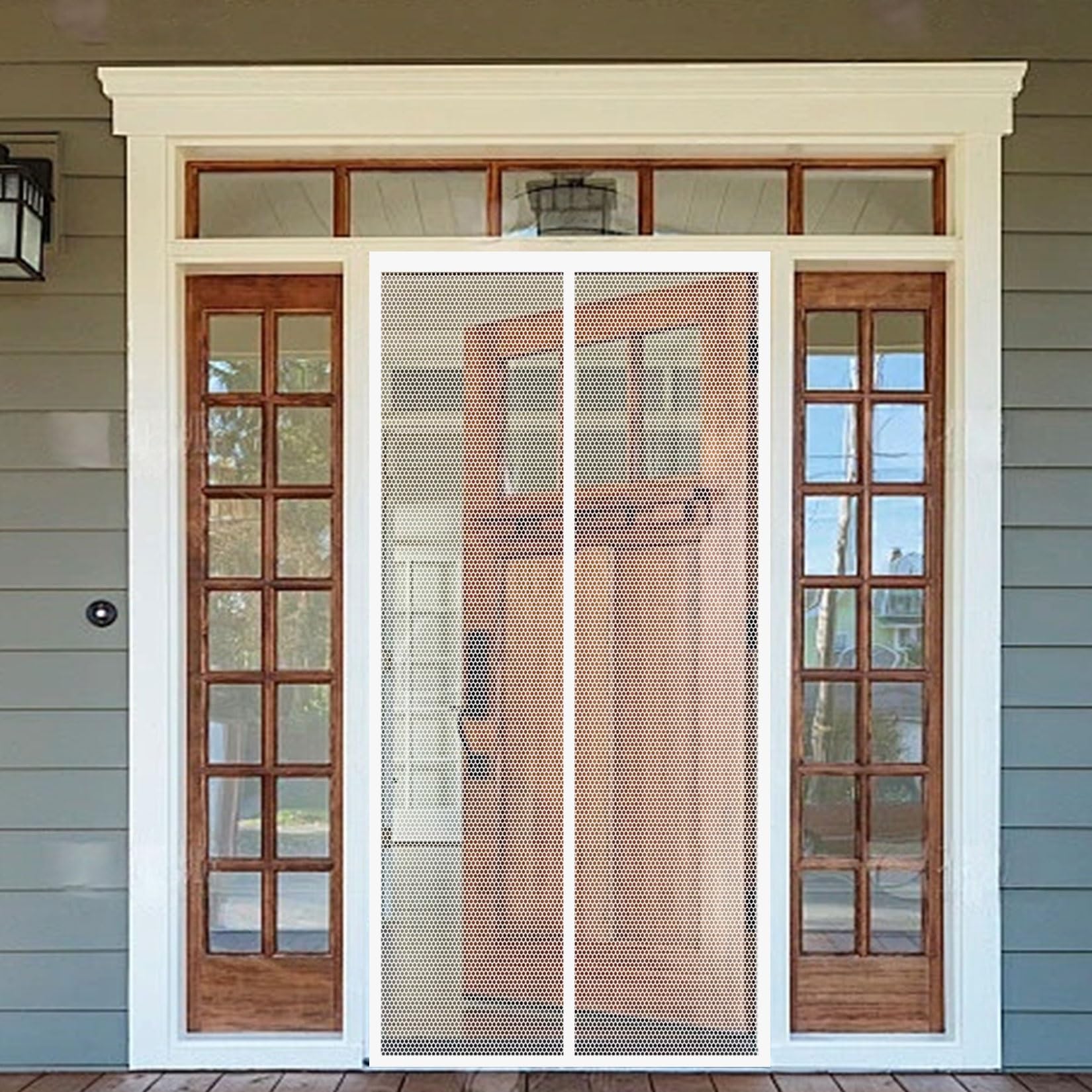 Magnetic Fly Screen Door 69 x 153 cm Full Frame Magic Tape, Powerful Magnets Screen Mesh Curtain Without Drilling, Heavy Duty for Keeping Out Flies, White