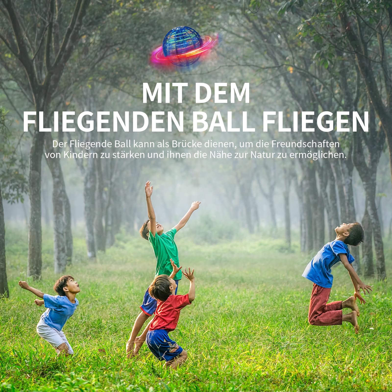 Ivtivfu Fliegender Ball Spielzeug (Blau, Verbessert): LED Hover Orb, Boomerang Ball, Flying Toys für Mädchen und Junge, Geschenk für Kinder ab 6, 7, 8, 9, 10, 11, 12 Jahre