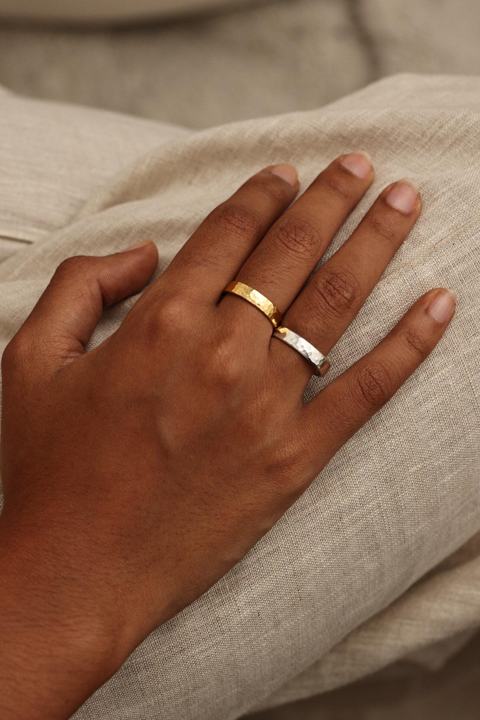Personalisierter Namensring Sterlingsilber 925 individuell römische Zahl Ring Paar Jubiläum Schmuck Versprechen Verlobung Freundschaft Muttertag handgefertigt