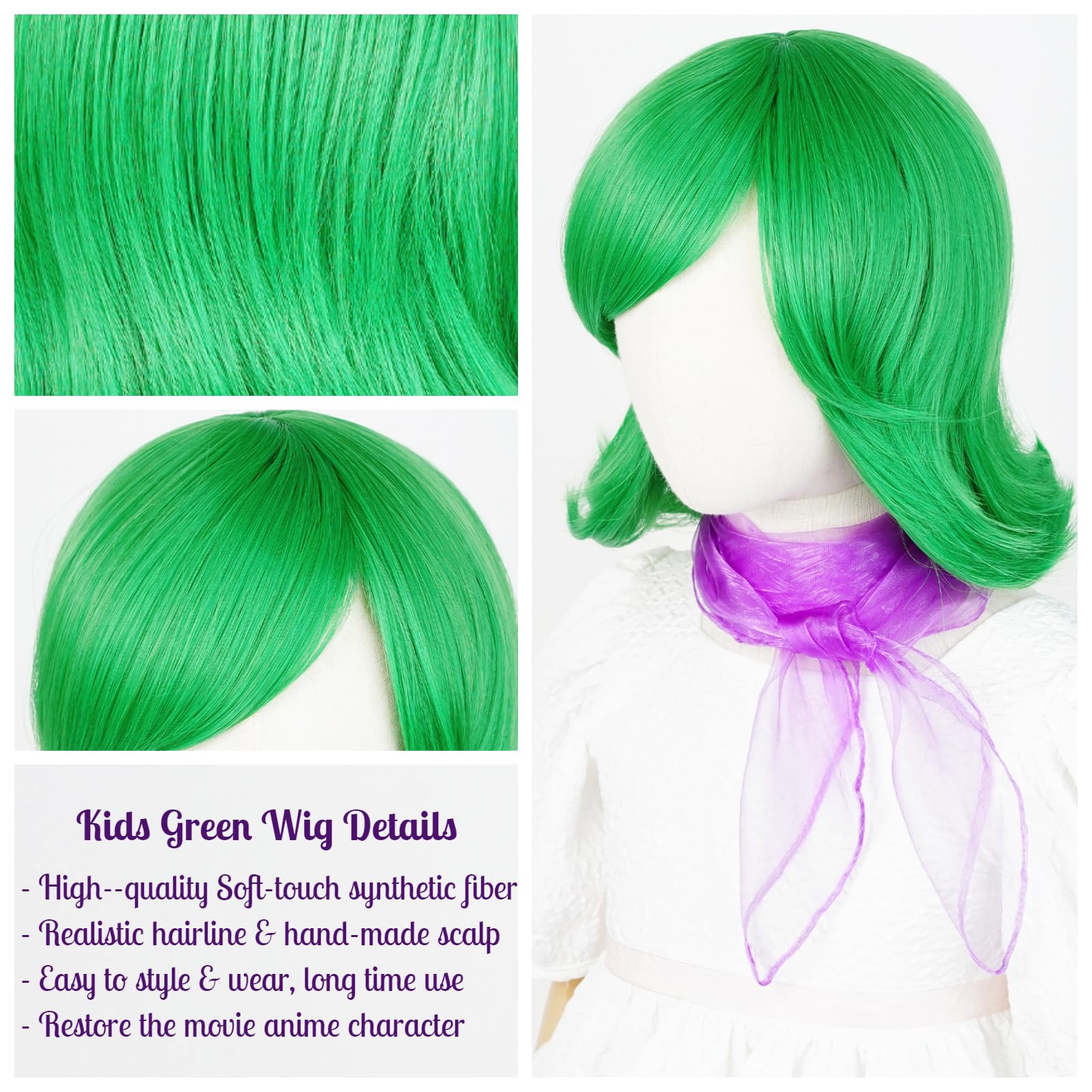 Amazon Childs Green Wig Green Wig PATTNIUM Kids Child For Girls