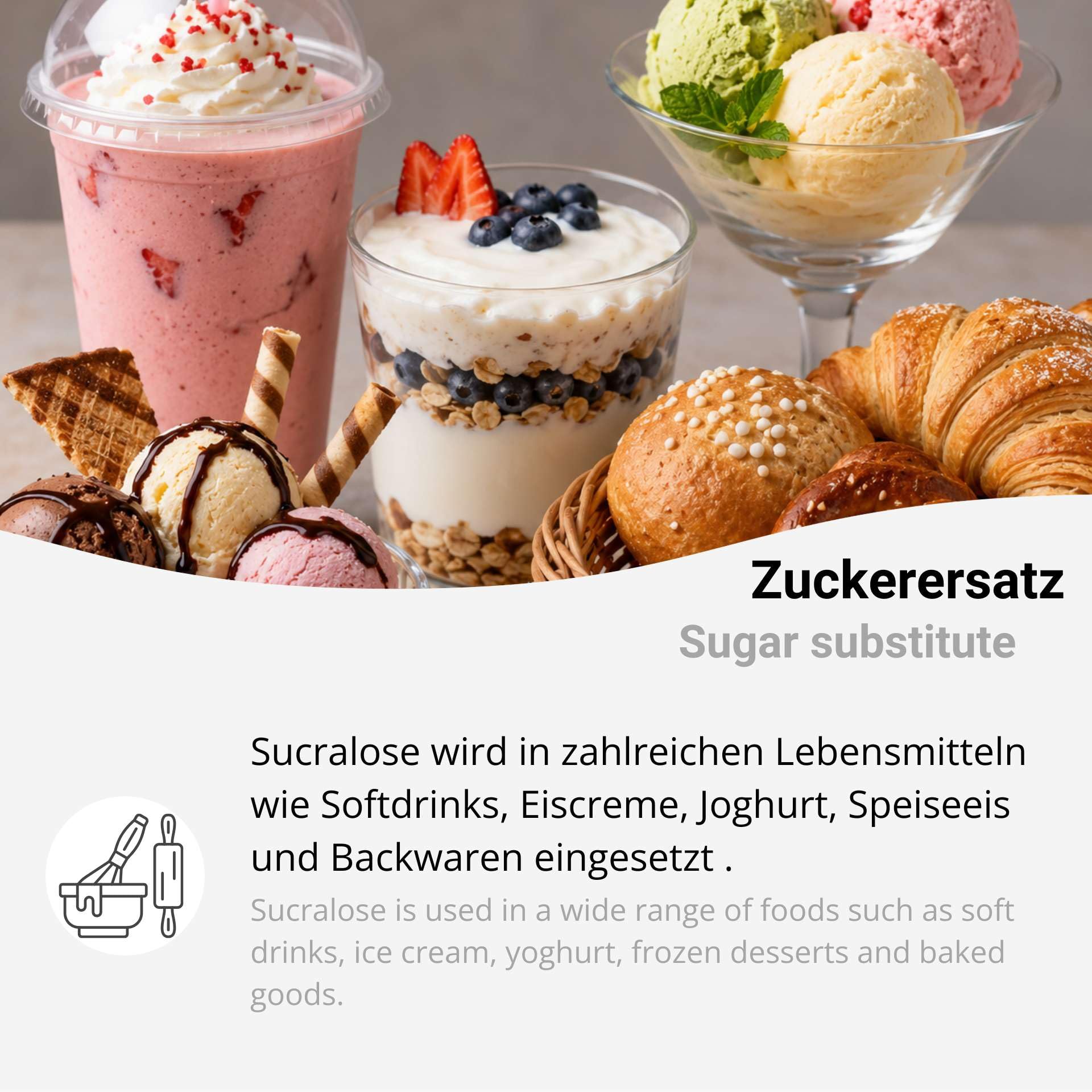 Sucralose Pulver kalorienfreier Zuckerersatz 500g Süßstoff 600x süßer als Zucker