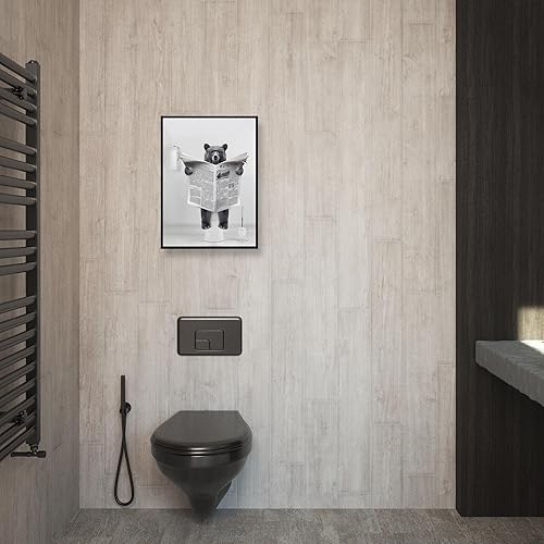 Vista 16 de Impresiones artísticas para pared de baño, divertidas impresiones artísticas sobre lienzo de perezoso enmarcado, cuadros en blanco y negro