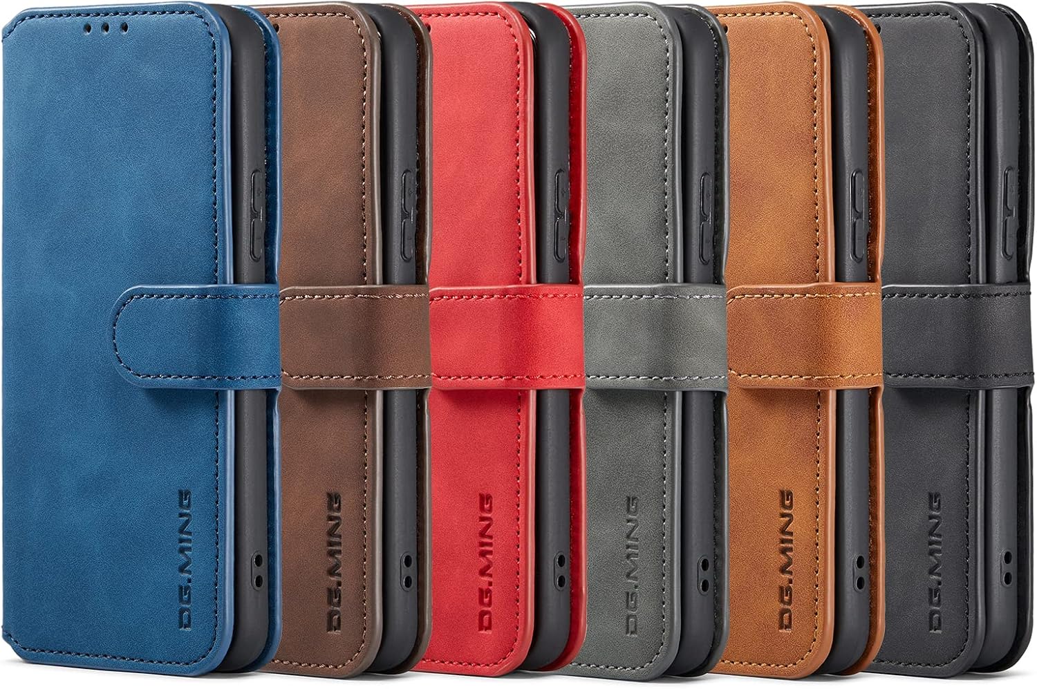Wallet Case for Huawei P50, Vintage Matte Retro Leather with Viewing Stand Camera Lens Protection Shockproof 4 Card Holders Premium Vegan Case Cover