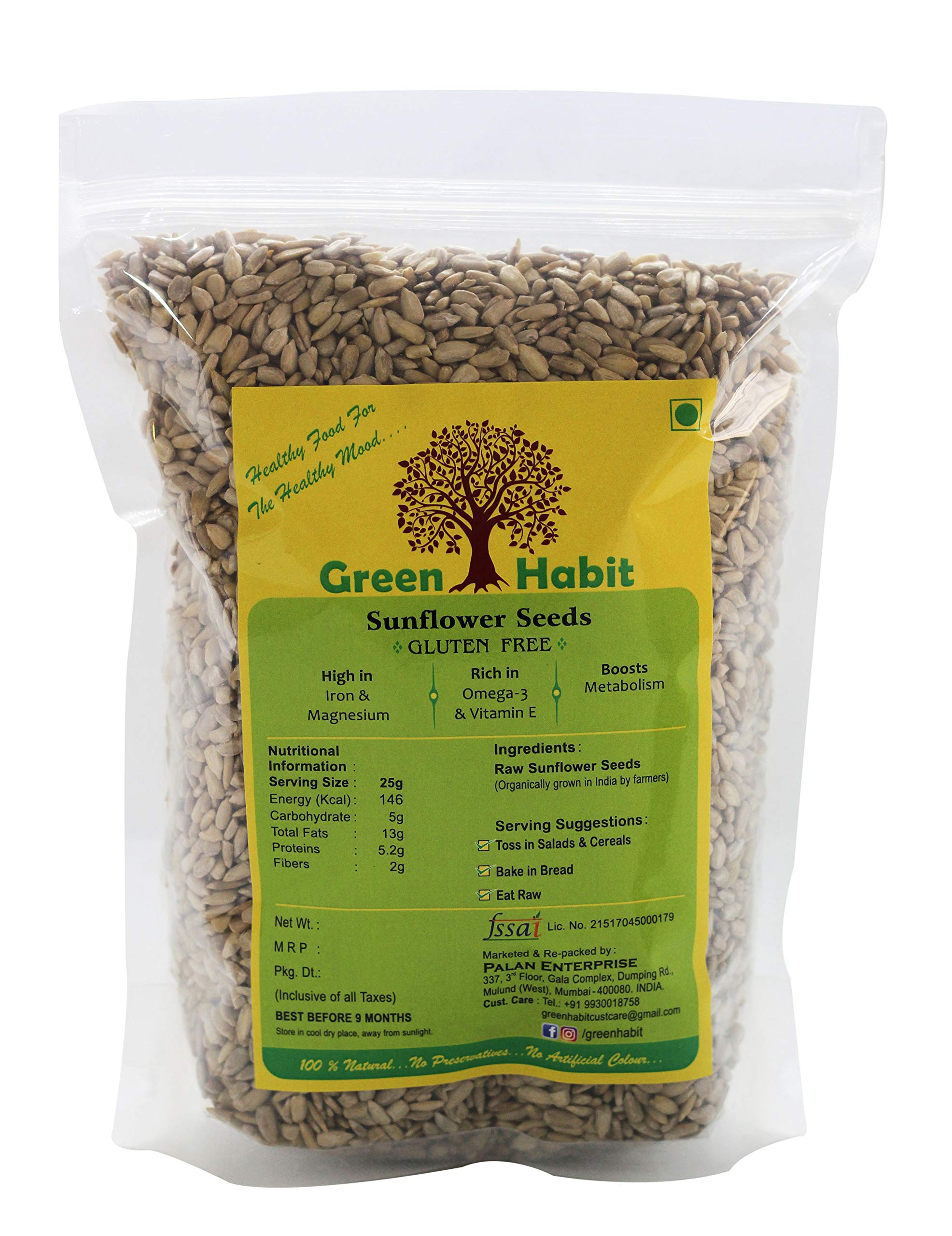 Green Habits Raw Sunflower Seeds Ozonated/Dehydrated (250 Gram Pack) (B079DSLG6N) Amazon Price History, Amazon Price Tracker