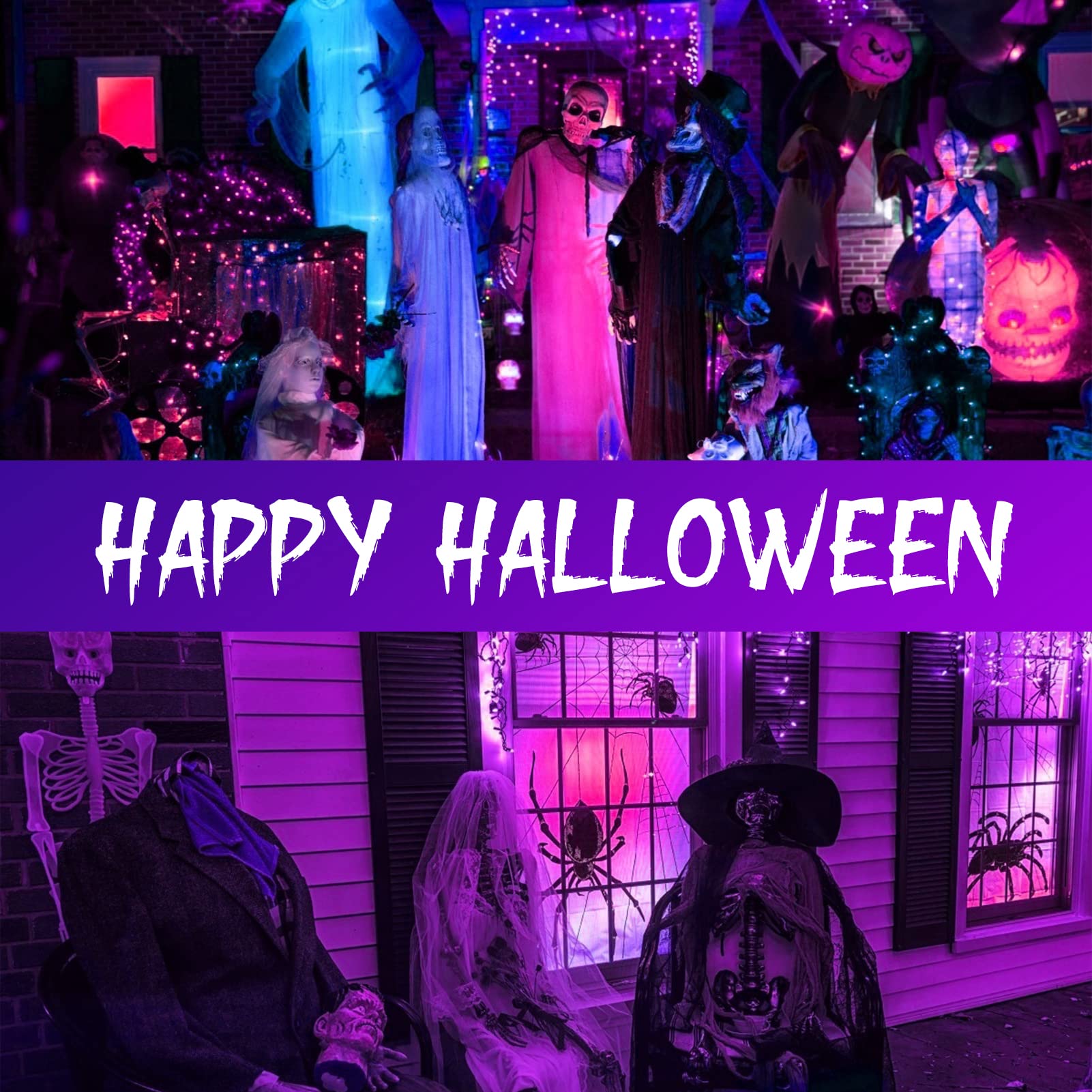 Black Lights for Glow Party, TiYiViRi 150W UV LED Black Light Outdoor IP66 Waterproof with US Plug for Halloween Blacklights Party, Stage Lighting, Body Paint, Aquarium, Fluorescent Poster