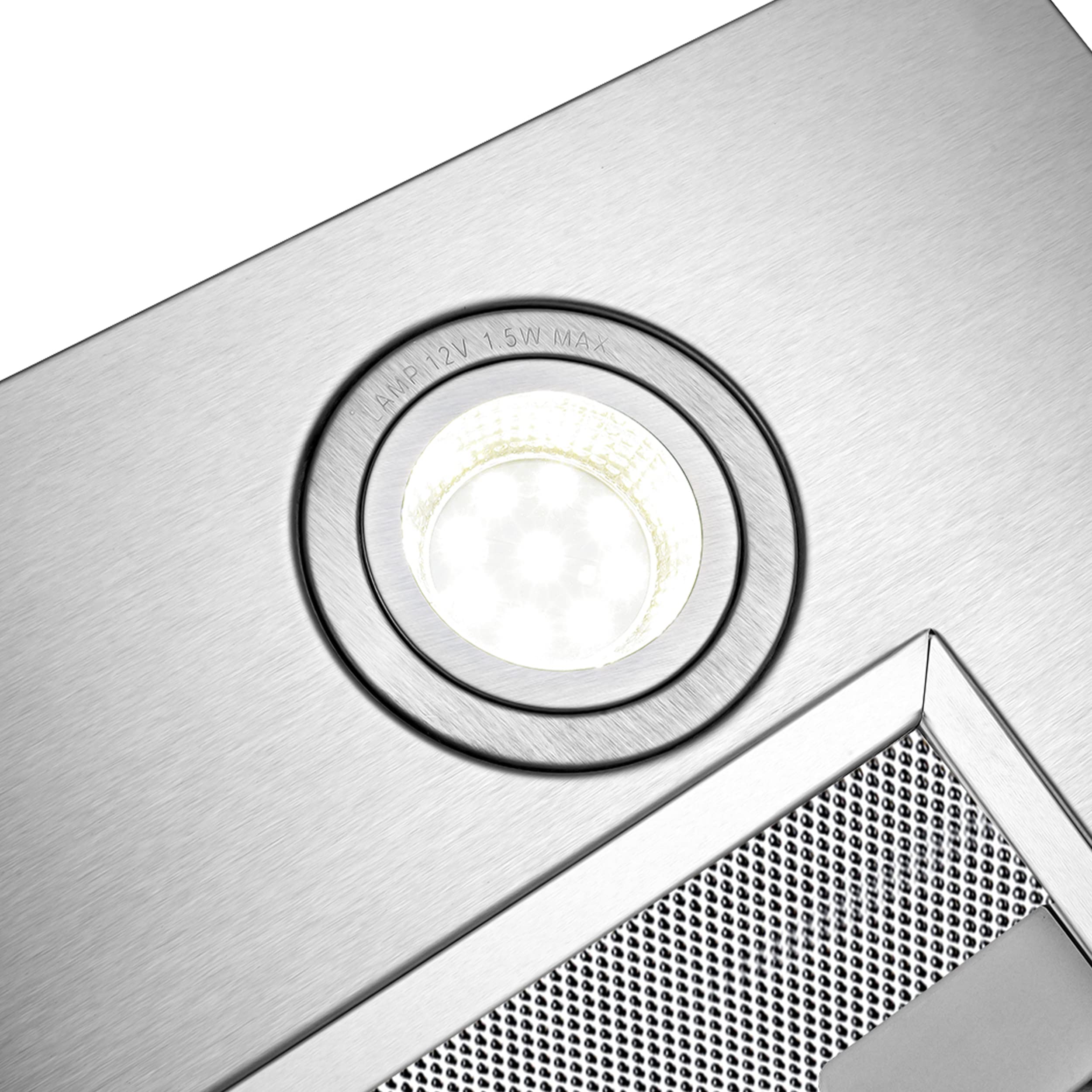 CIARRA CBCS5913A Cappa Aspirante Incasso 52cm - 300m³/h - 3 Velocità - Doppia Modalità - Facile Installazione - Acciaio Inox