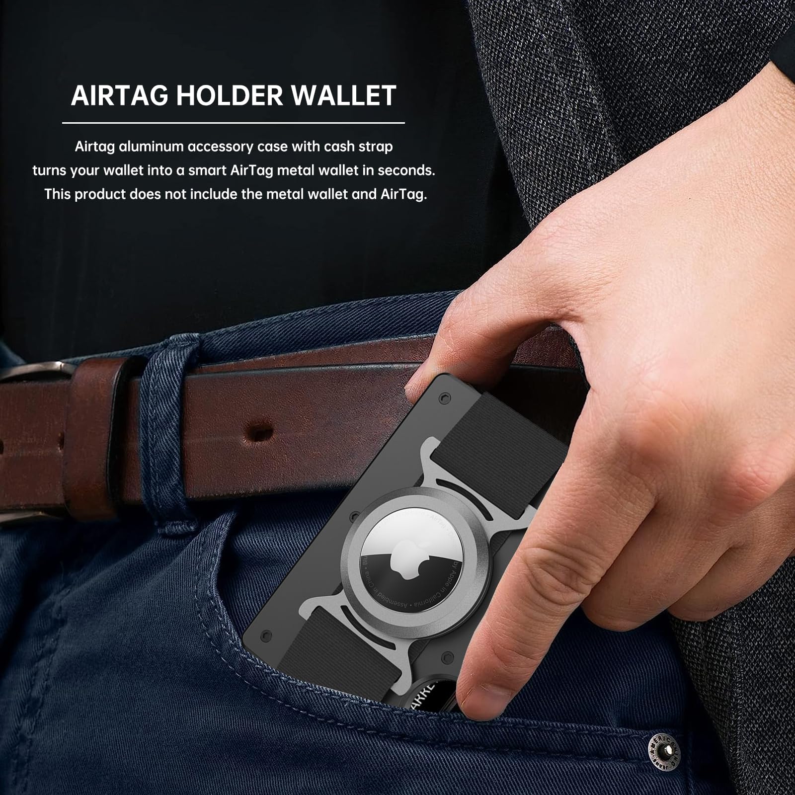 新品 未使用 Ridge カードケース cash strap Airtag AirTag Cash Strap - Black - Ridge Global