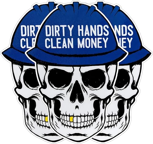 Paquete de 3 calcomanías de vinilo con diseño de calavera mecánica de calavera de 2 pulgadas para caja de herramientas, botella de agua, laptop,