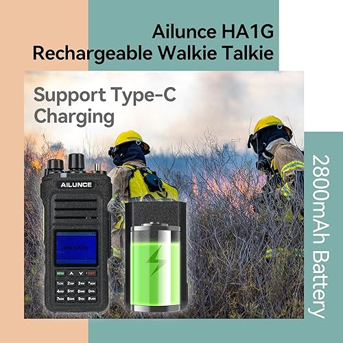 Miniatura 4 de Retevis Ailunce HA1G GMRS Radio de mano, radio GMRS con micrófono de altavoz, IP67 impermeable, NOAA, 2800 mAh USB-C recargable portátil radio