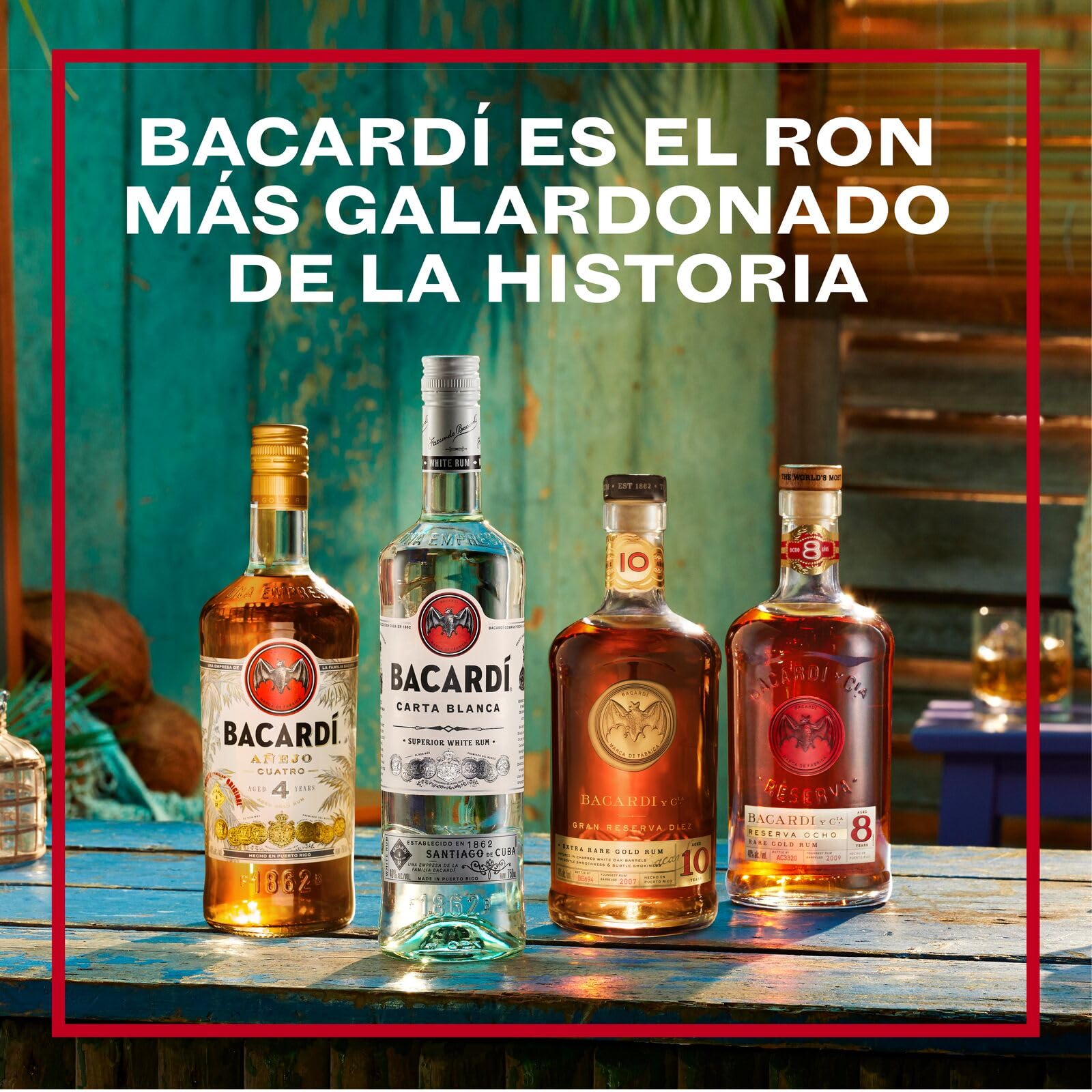 BACARDÍ Carta Blanca Ron Blanco Superior 37,5% ALC. 1 L Ron Caribeño Icónico