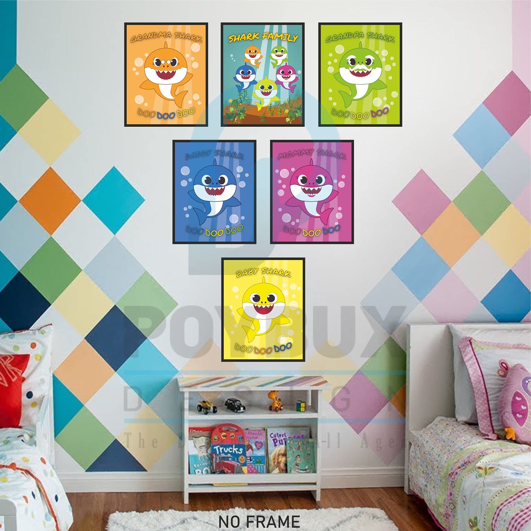 Amazon.co.jp: PoyBux Design - ベビーシャークアートポスタープリント
