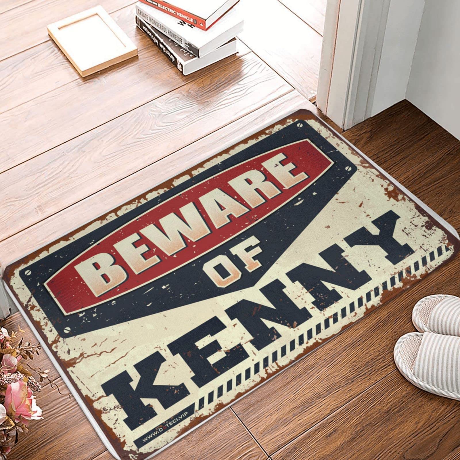 Paillasson extérieur Beware of Kenny pour une entrée de maison ou de chambre originale 65x90 cm