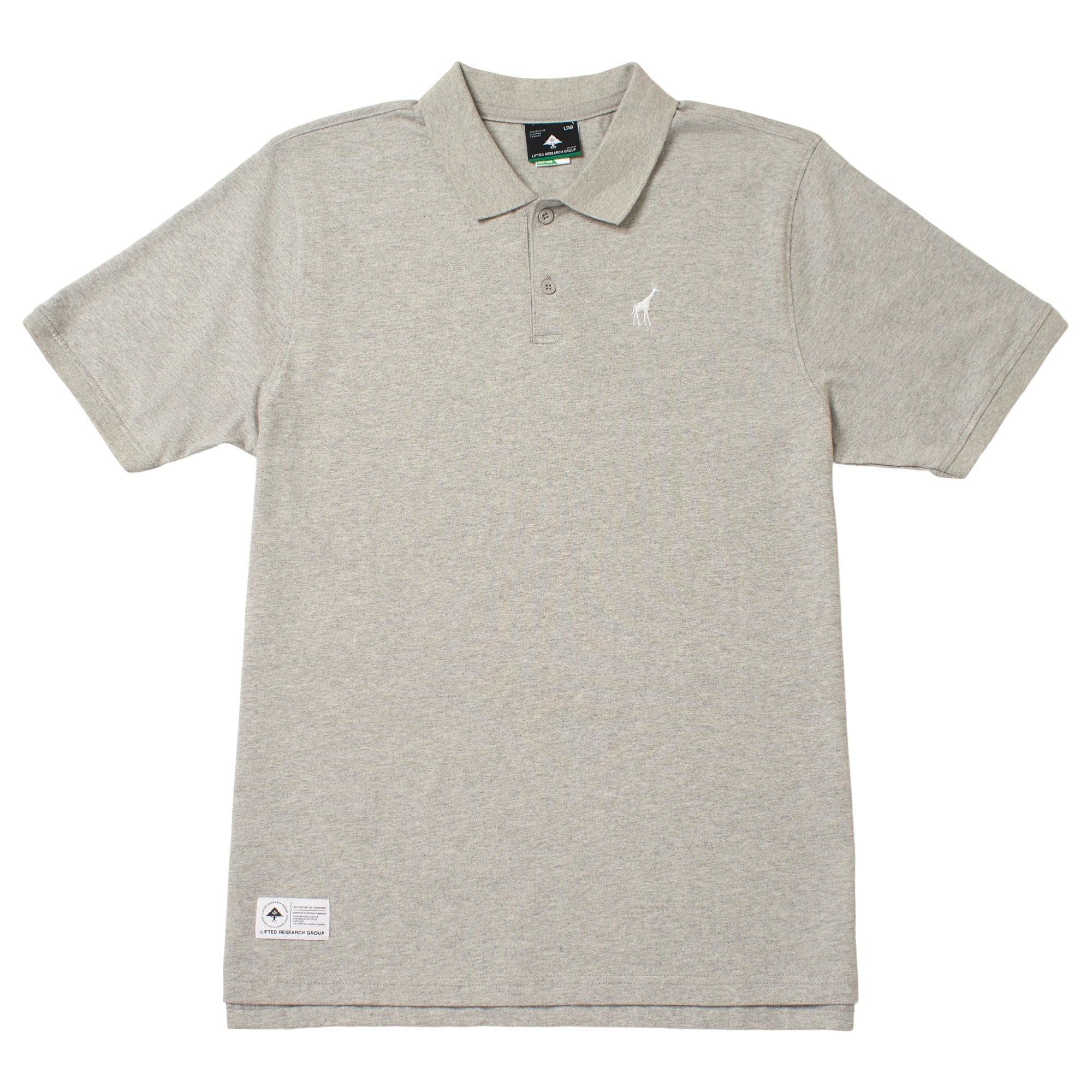 LRG Men's Knit Polo Collared Shirt, Ash Heather, Large