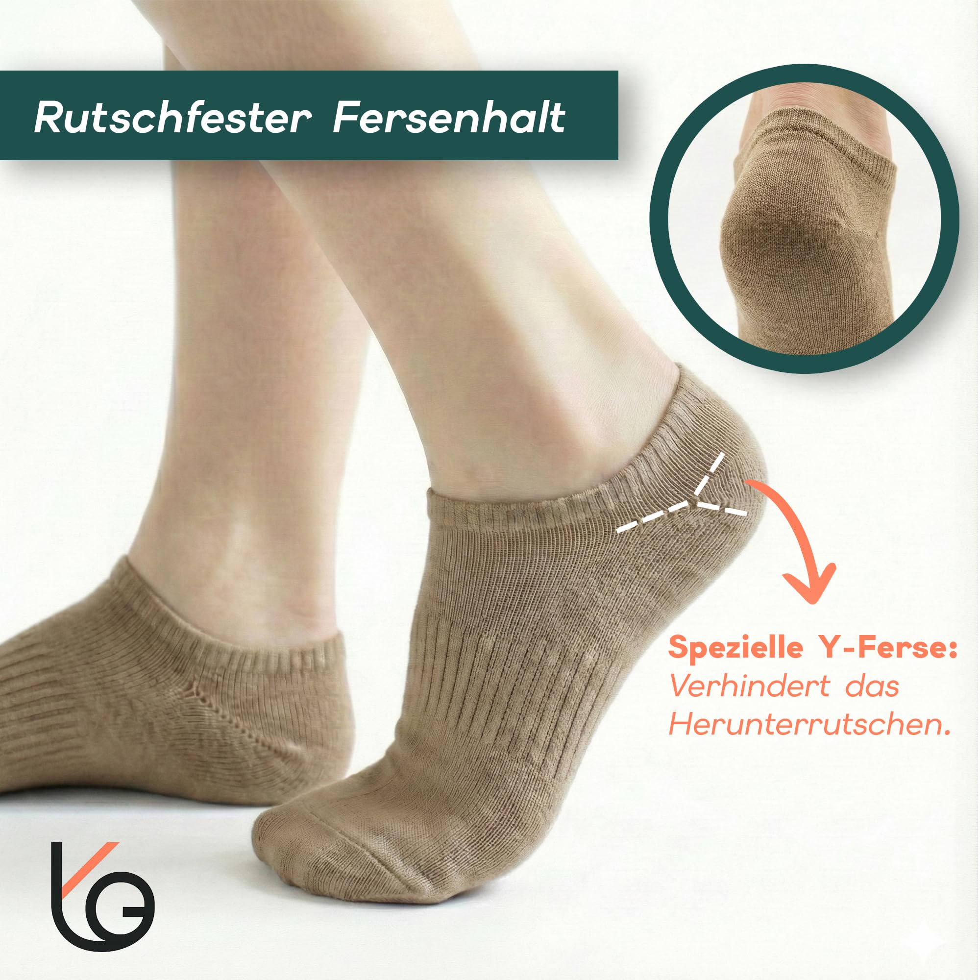 6 Paar No Show Socken mit Rutschfester Y-Ferse für Damen und Herren aus Bambus Atmungsaktive Unsichtbare Sneaker Socken für Alltag und Arbeit Schwarz, Weiß und Beige 35-38, 39-42, 43-46