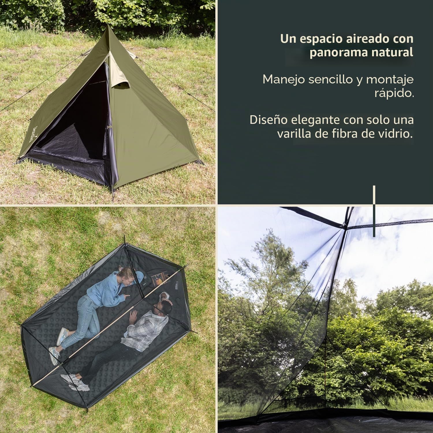 Skandika Hemus 2 Sleeper | Tienda túnel 1-2 Personas, Tienda Trekking, Sleeper Cabina Dormir, Ultraligera, Impermeable, 3000 mm Columna de Agua