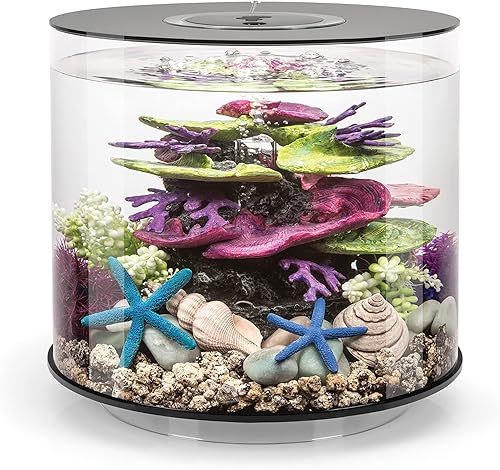 Acuario Tube 15 con luz estándar - 4 galones, negro