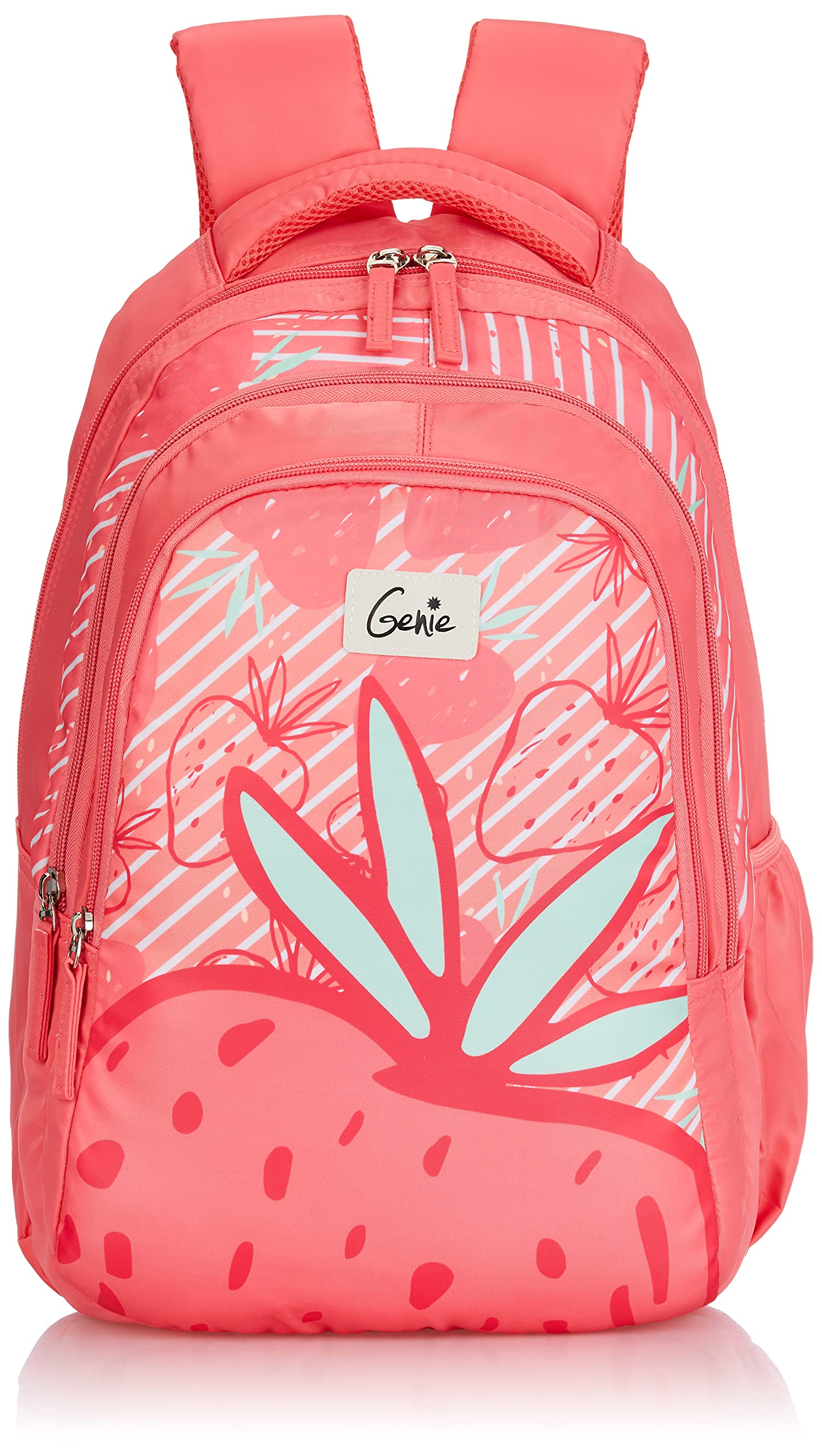 GenieVery Berry 27 litres Pink School Backpack (17 inch, Water Resistant)
