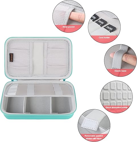 Miniatura 4 de Organizador electrónico duro, estuche de viaje, accesorios electrónicos, bolsa de almacenamiento de alambre de doble capa, caja a prueba de golpes