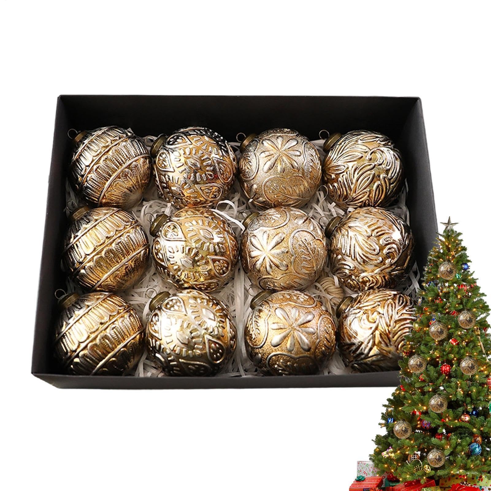 Bolas de Navidad Pack De 12 Piezas Colgante Vintage para Colgar