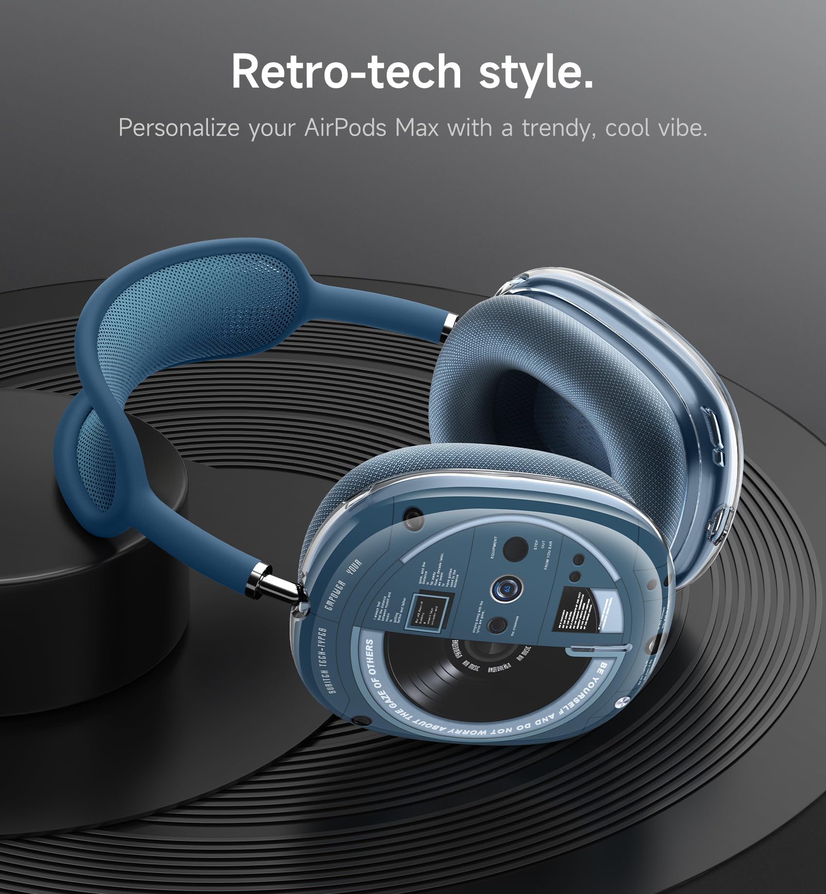 SURITCH for AirPods Max Case Cover, TPU Anti-Scratch Ear Cups Cover for AirPods Max Headphones, Rugged Shockproof Accessories Protective Cover for Apple AirPods Max - Blue