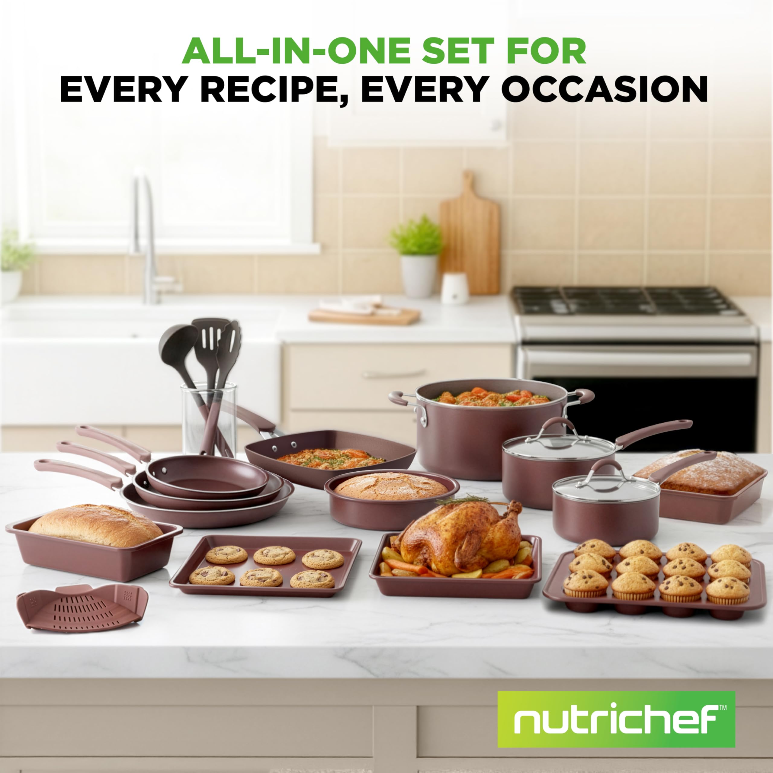 NutriChef 20-Piece Cookware Set - Nonstick & Versatile -7 NutriChef 20-Piece Cookware Set - Nonstick & Versatile -7