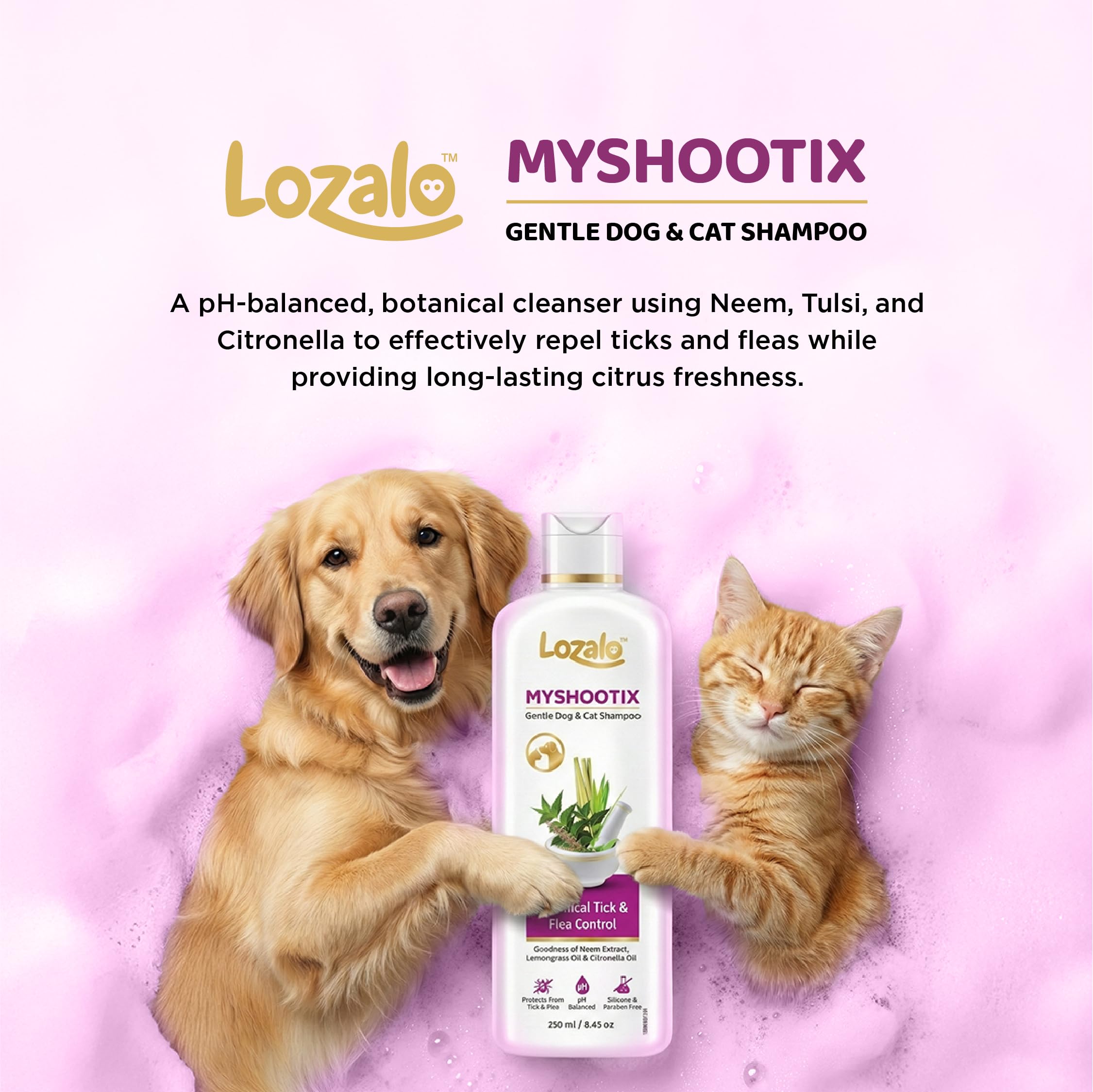 Buy Lozalo Botanical My Shootix Anti Tick Pet Shampoo 250 ml, Tick