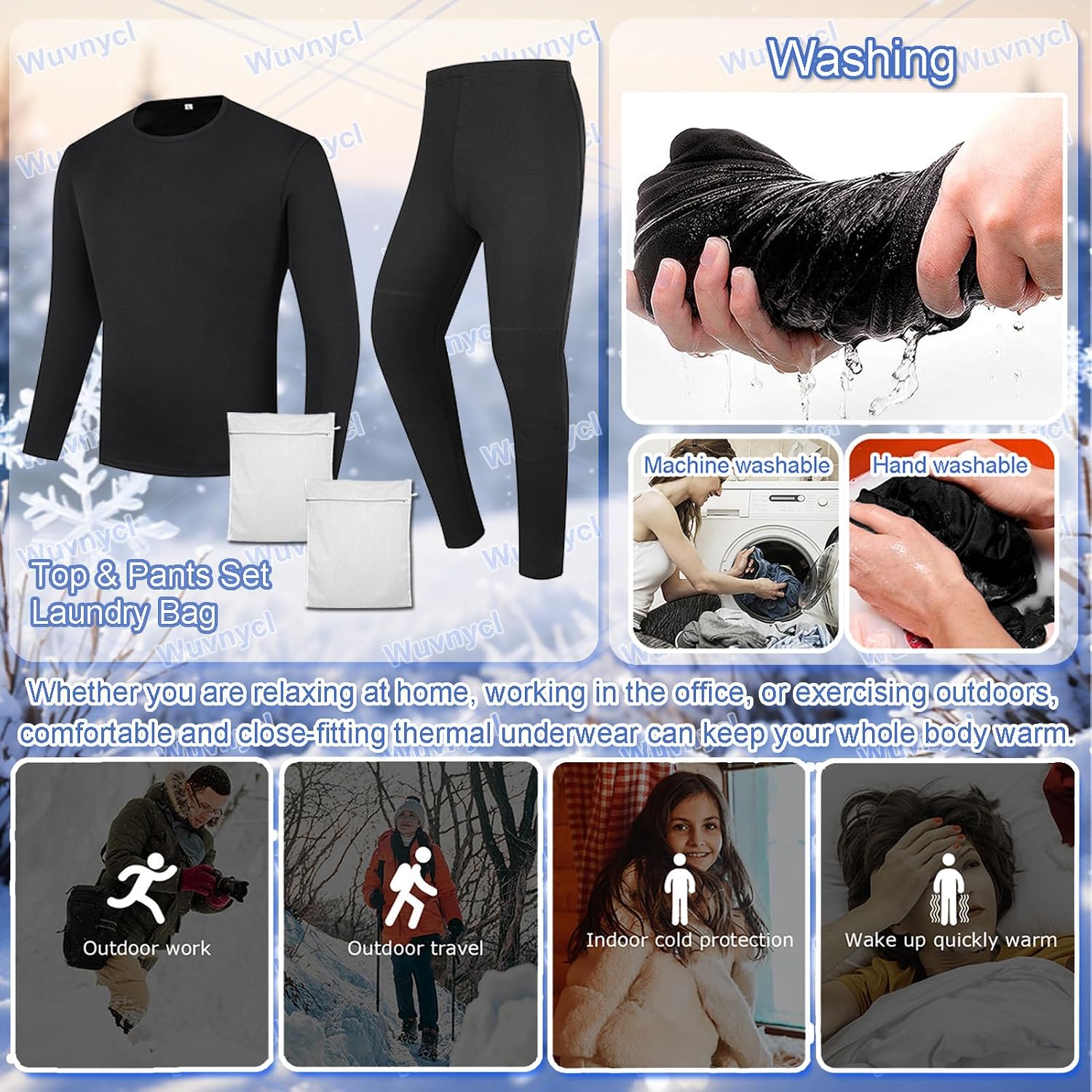 Heated Underwear 28-Zone Electric Thermal Base Layer Tops Pants Set Men Women Heating Long Johns for Hunting CyclingMen,3XL