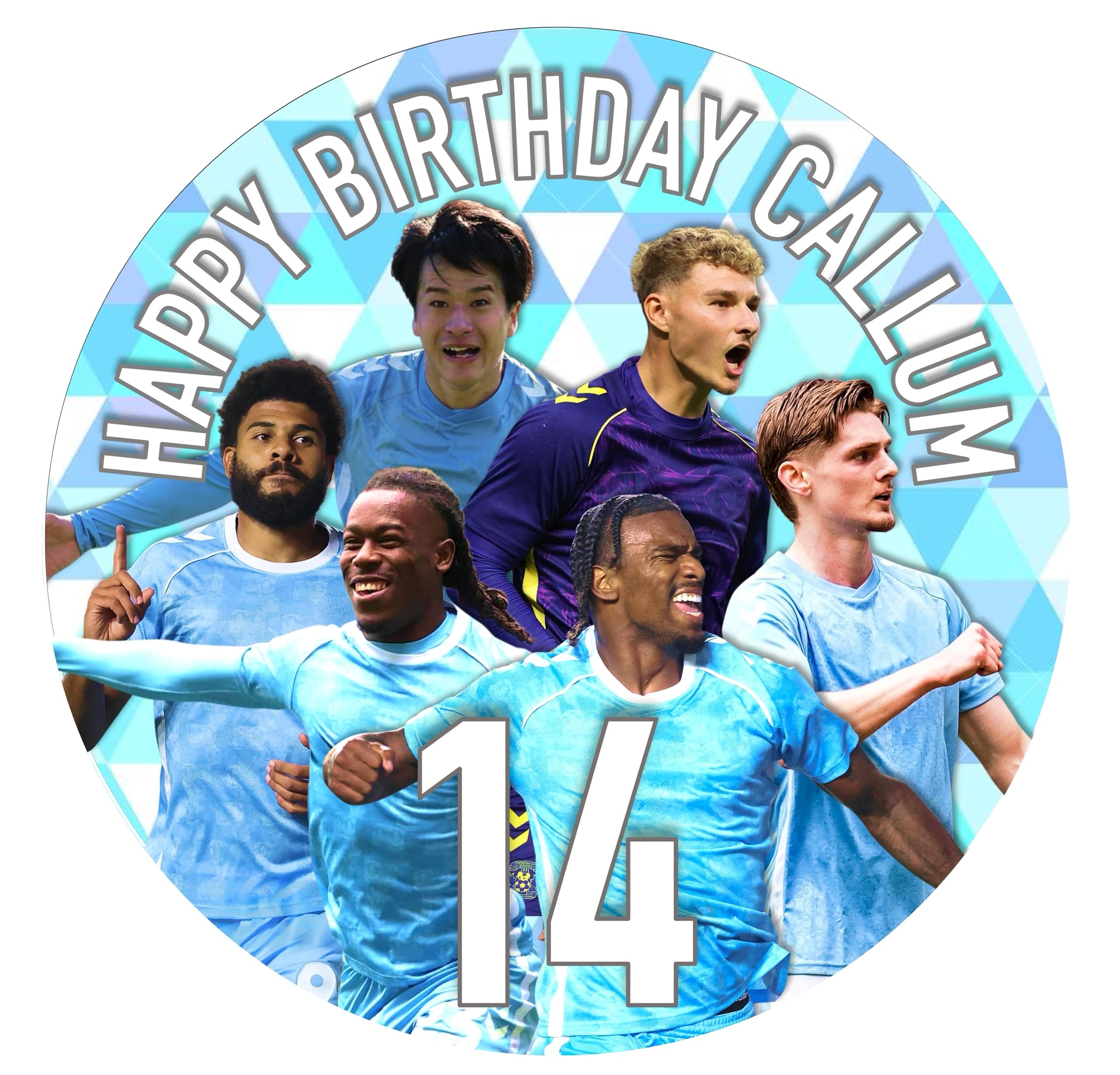 Coventry Edible Cake Topper 7.5 inches Football Icing Sheet & Wafer Card Personalised Birthday Decoration