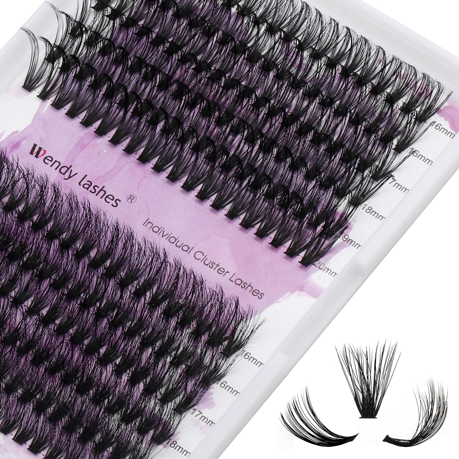 WENDY Pestañas Postizas Individual D Curl 0.07mm Mix 8-16mm Cluster Lashes 3D Effect Extensión de Pestañas Professional DIY(C3-D-816) — view 17