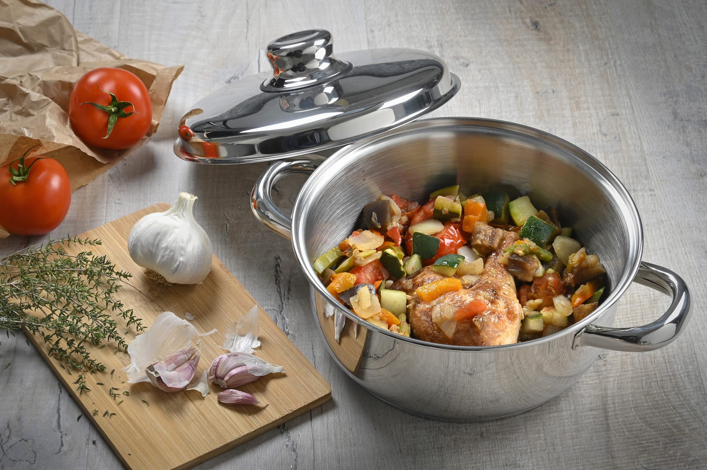 ARTAME 32520, cocina de vapor inoxidable 2 plantas, olla 2 en 1, todos los fuegos incluyendo inducción, diámetro 20 cm, 2,7 l, 1 a 2 personas, todo acero inoxidable