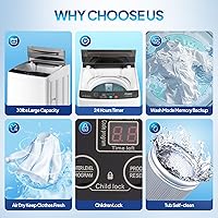 Vista 9 de ROVSUN Juego de lavadora completamente automática de 30 libras y secadora de ropa portátil de 3.5 pies cúbicos, juego combinado de lavadora