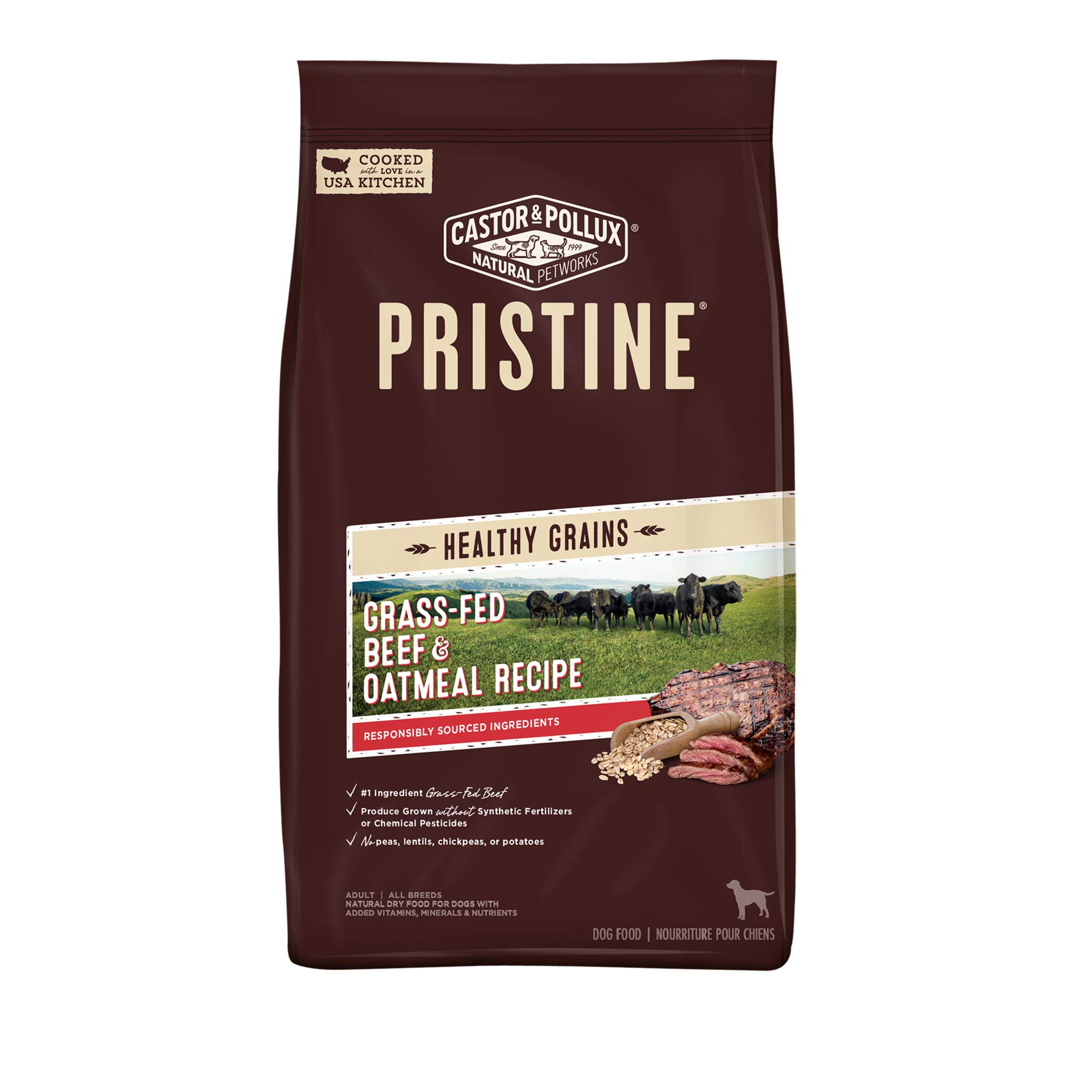 Castor & Pollux Pristine Grass-Fed Beef & Oatmeal Dry Dog Food Recipe - 10 lb Bag